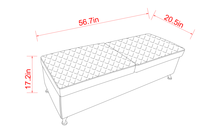 56.7" Bed Bench with Storage White Leather