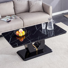 47"Modern Black Multifunctional Coffee Table for Living Rooms