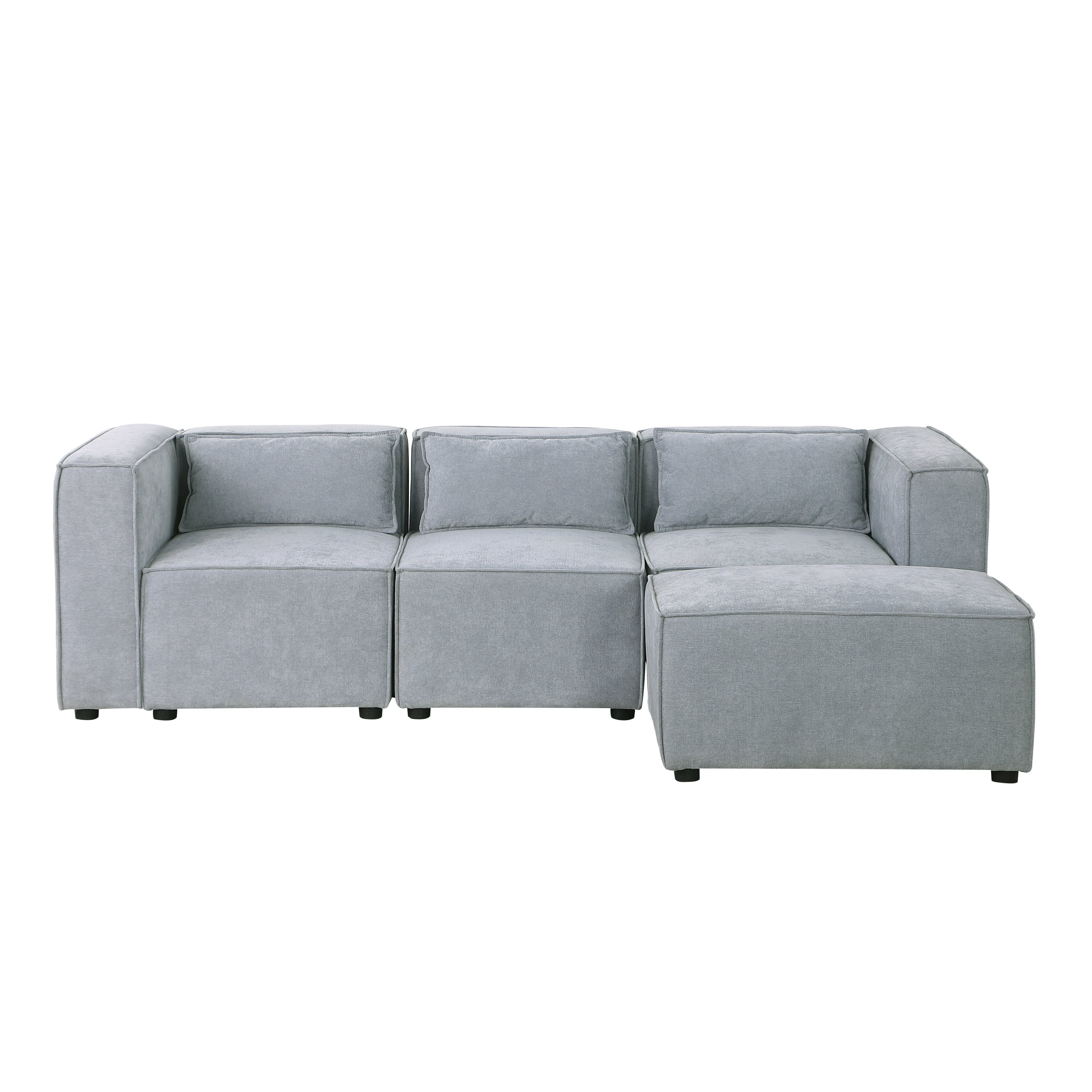 modular sofa Grayish blue  chenille fabric,  simple and grand, the seat and back is very soft. this is also a KNOCK DOWN sofa