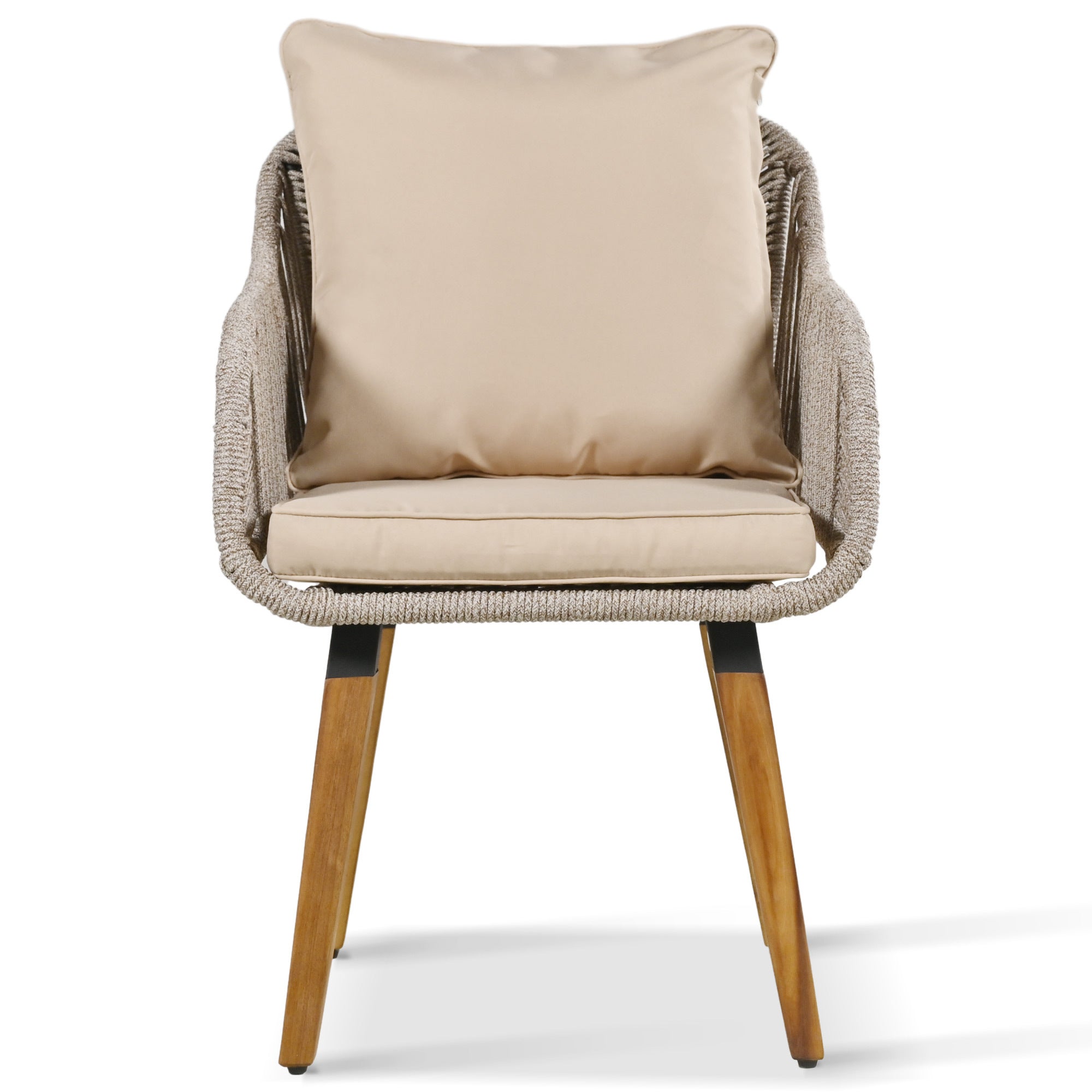 K&K Patio Conversation Set - 5 Pieces Wicker Furniture Chairs Set with a Cool Bar Table - Brown