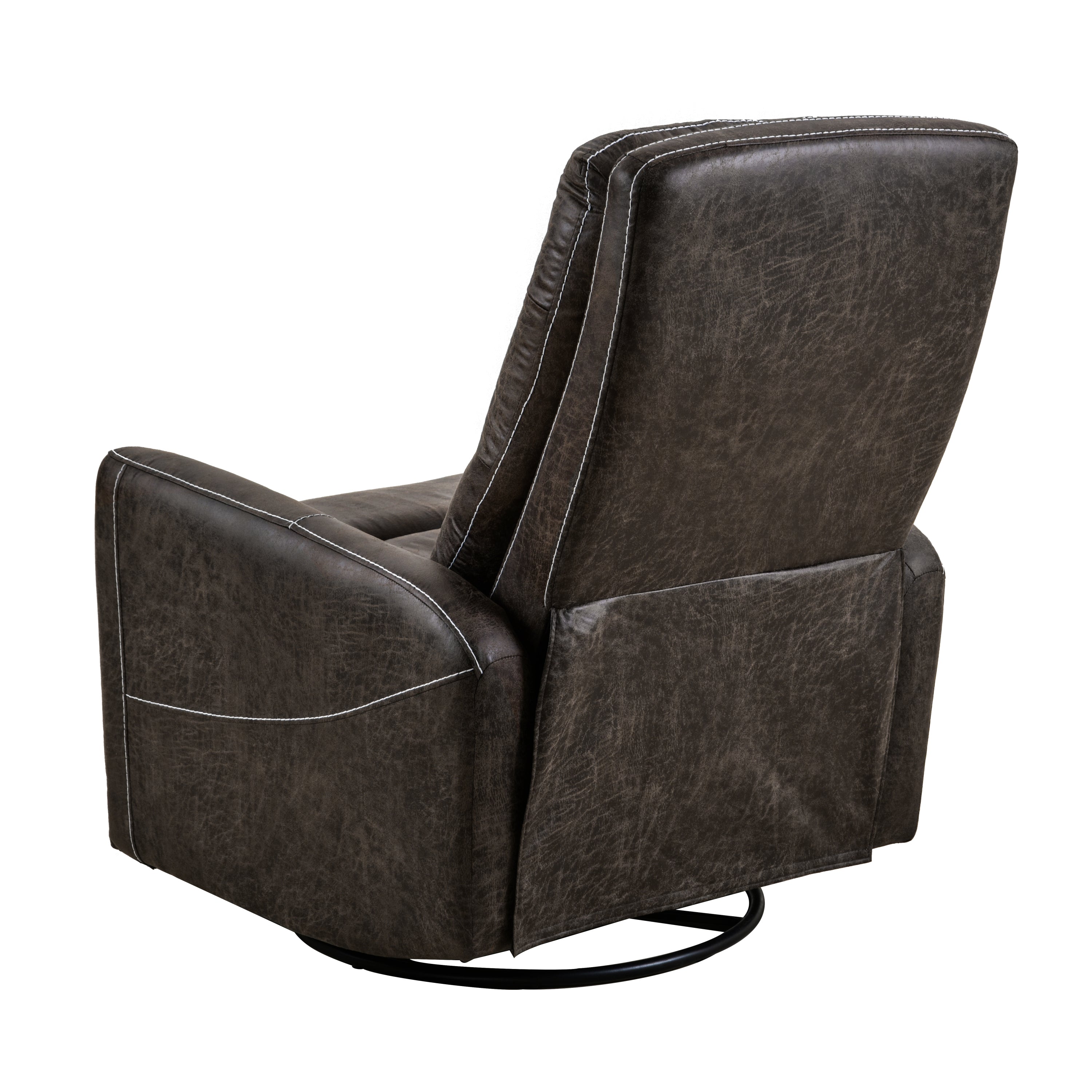 Swivel Rocker Recliner Chair, Manual Glider for Nursery – Brown