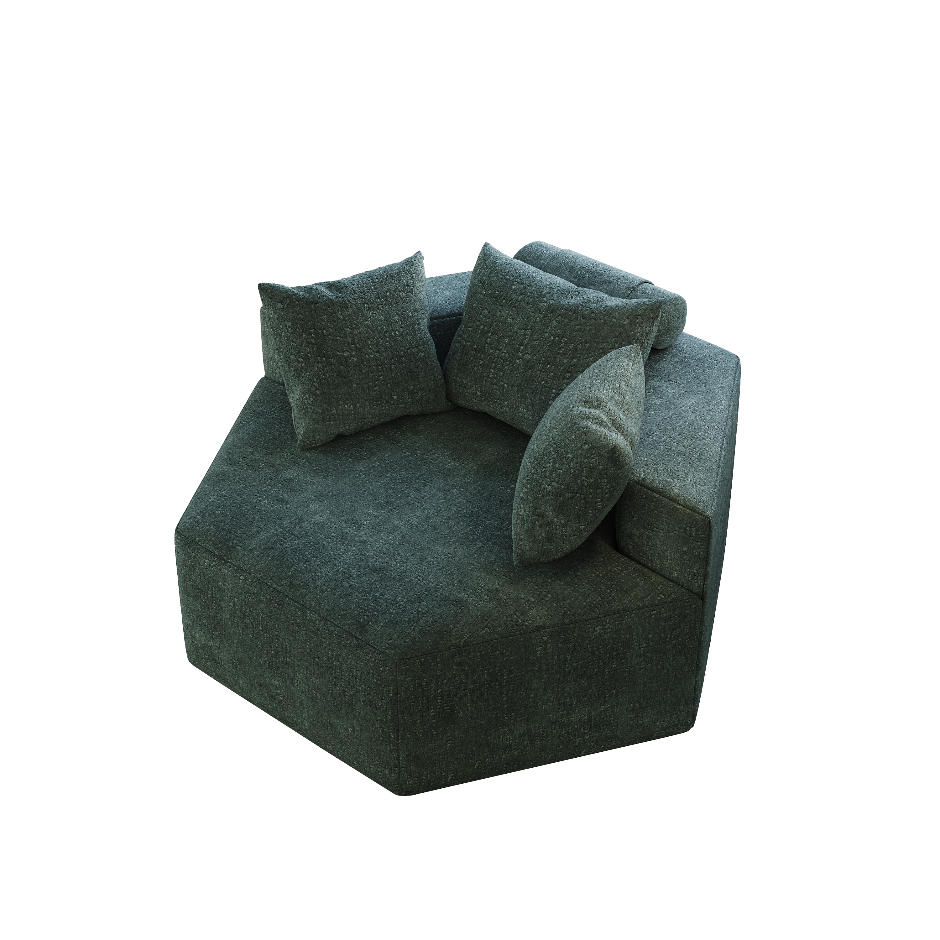 54''L Chenille Sponge single sofa,No Assembly Required,Fluffy Modern Sleeper Chair for Living room, Bedroom, Lounge and Projection Room
