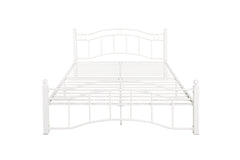 Queen Size Metal Bed Frame with Headboard and Footboard White