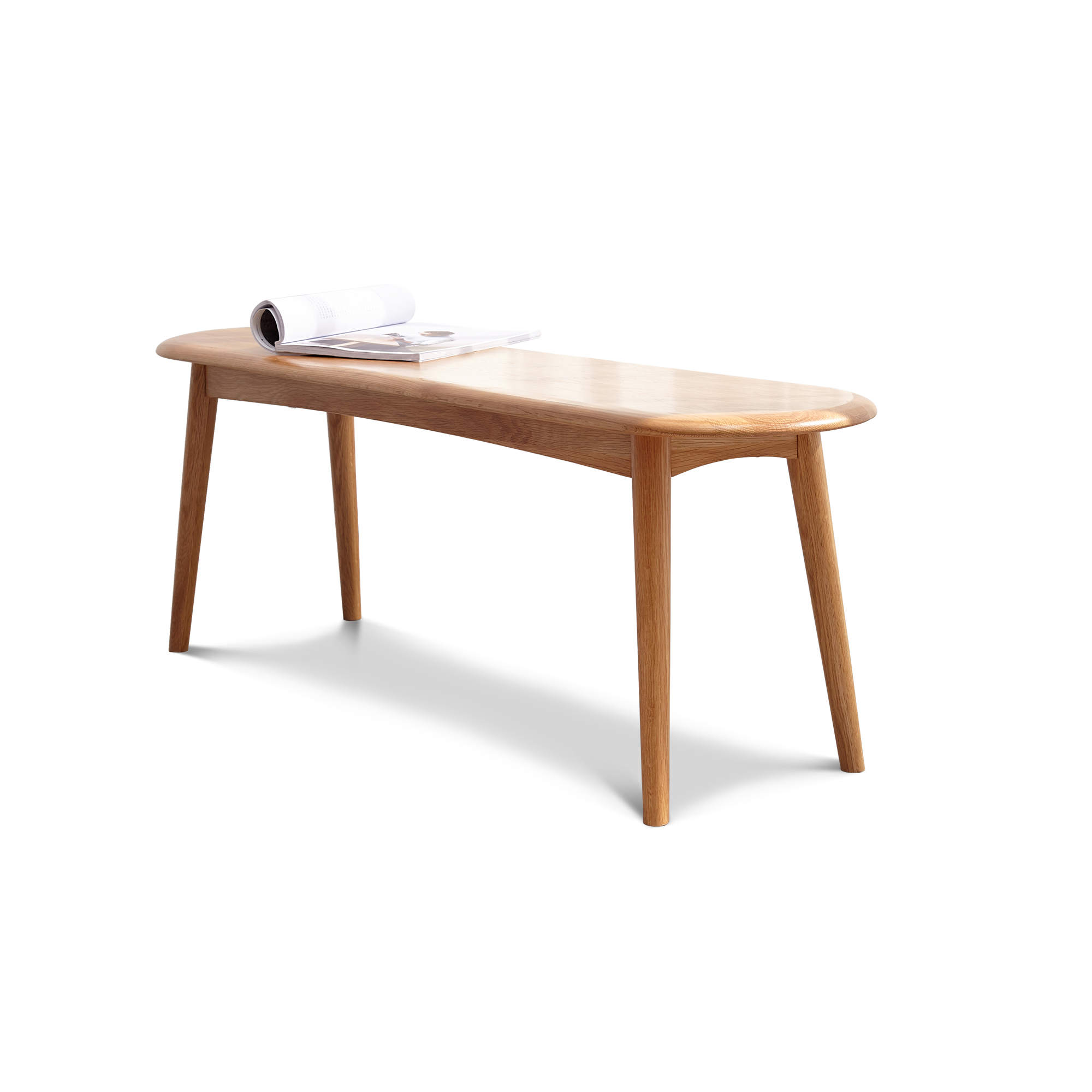 39.37" Natural Oak Wood for Dining Bench Table Bench for Dining Room