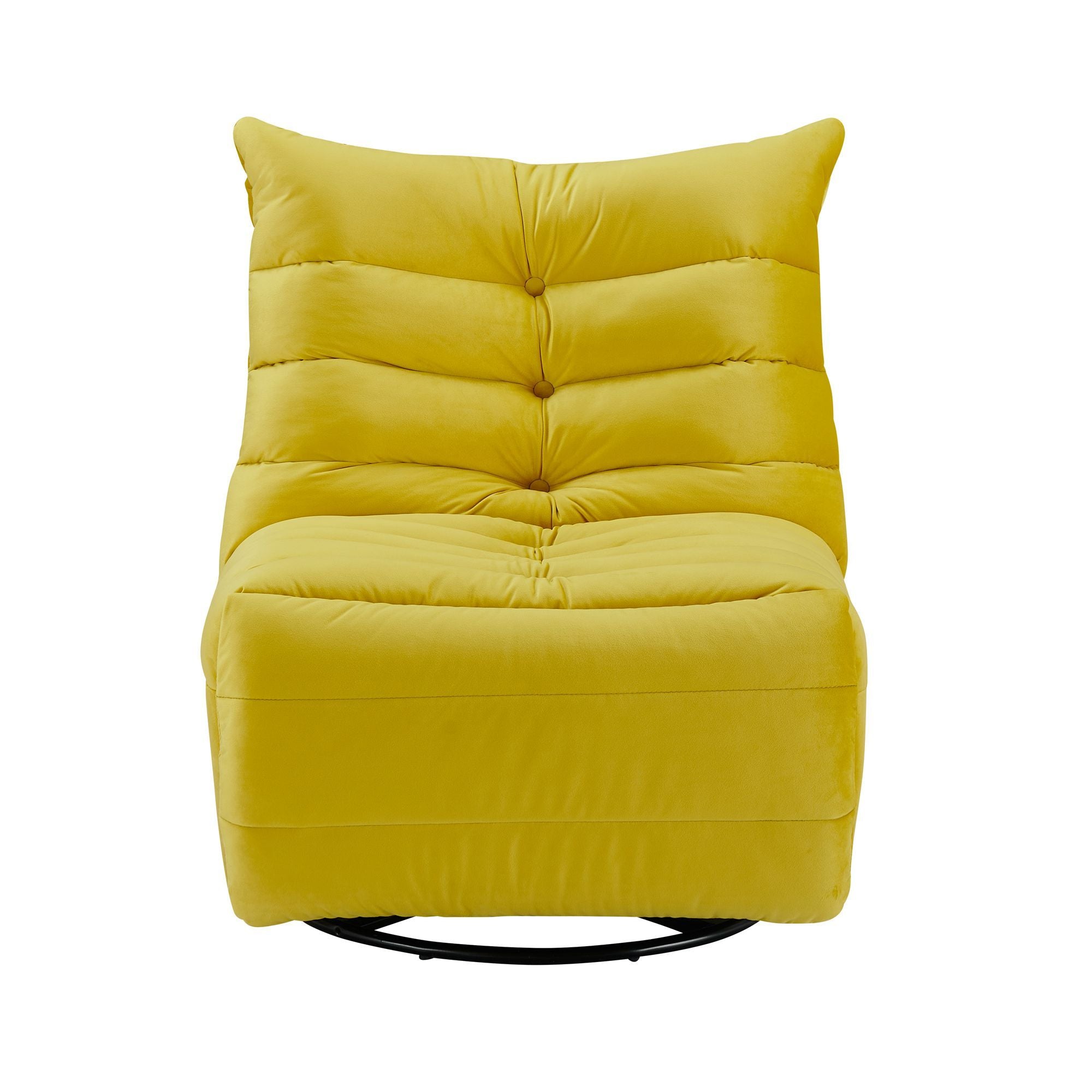 29.1" Rotatable Yellow Lounge Chair with Side Storage Pocket - Stylish & Durable Recliner for All Your Room