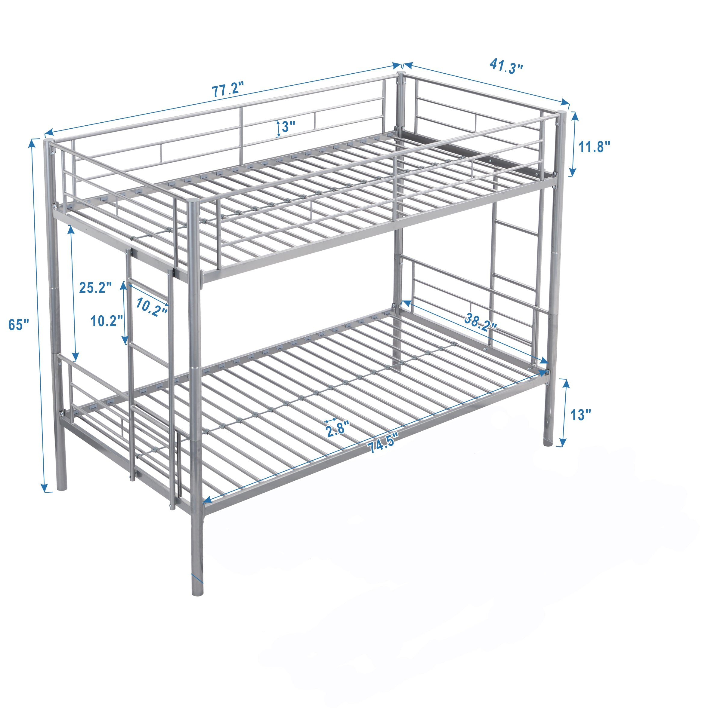 METAL BUNK BED SILVER