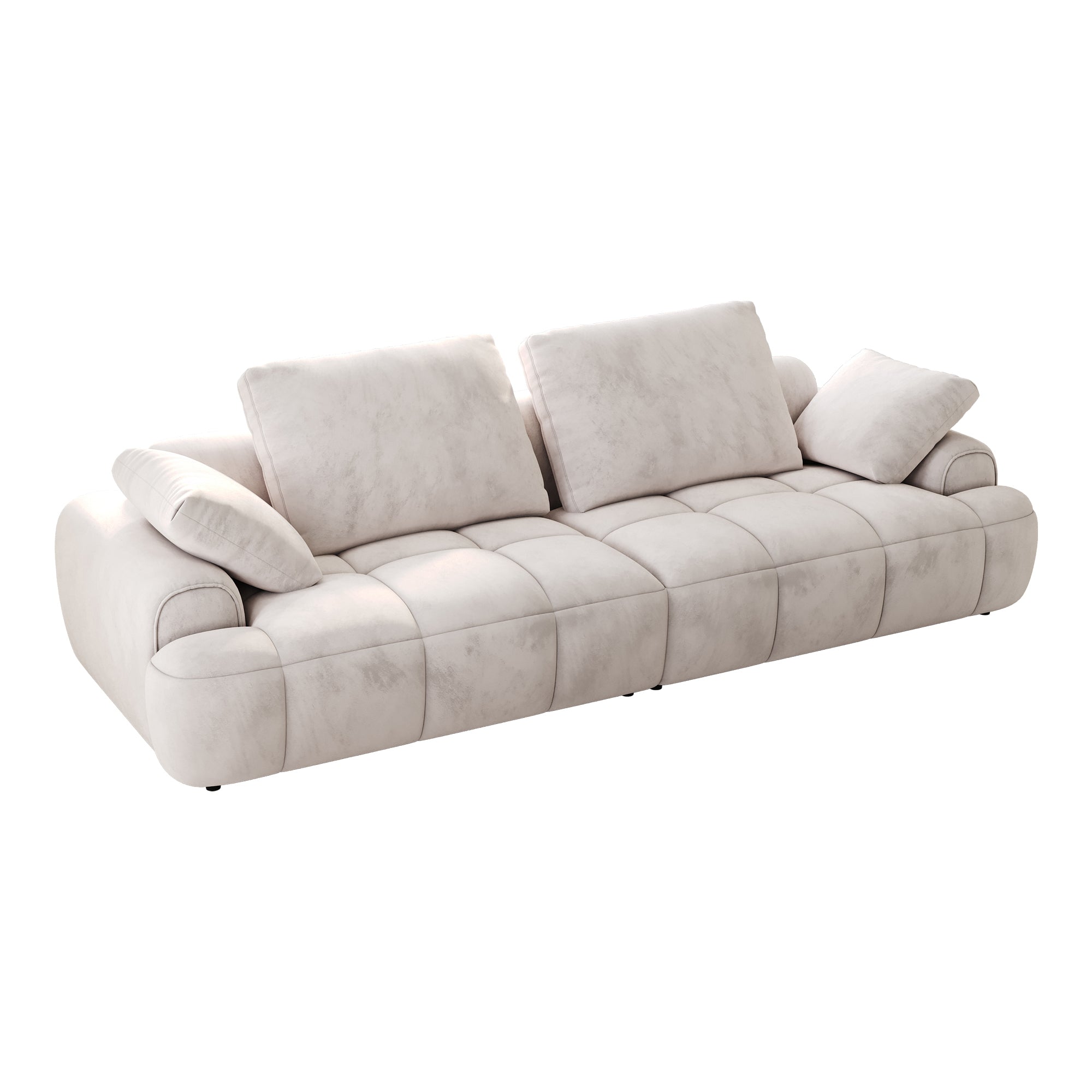 86.6″ Large size two Seat Sofa,Modern Upholstered,Light gray suede fabric