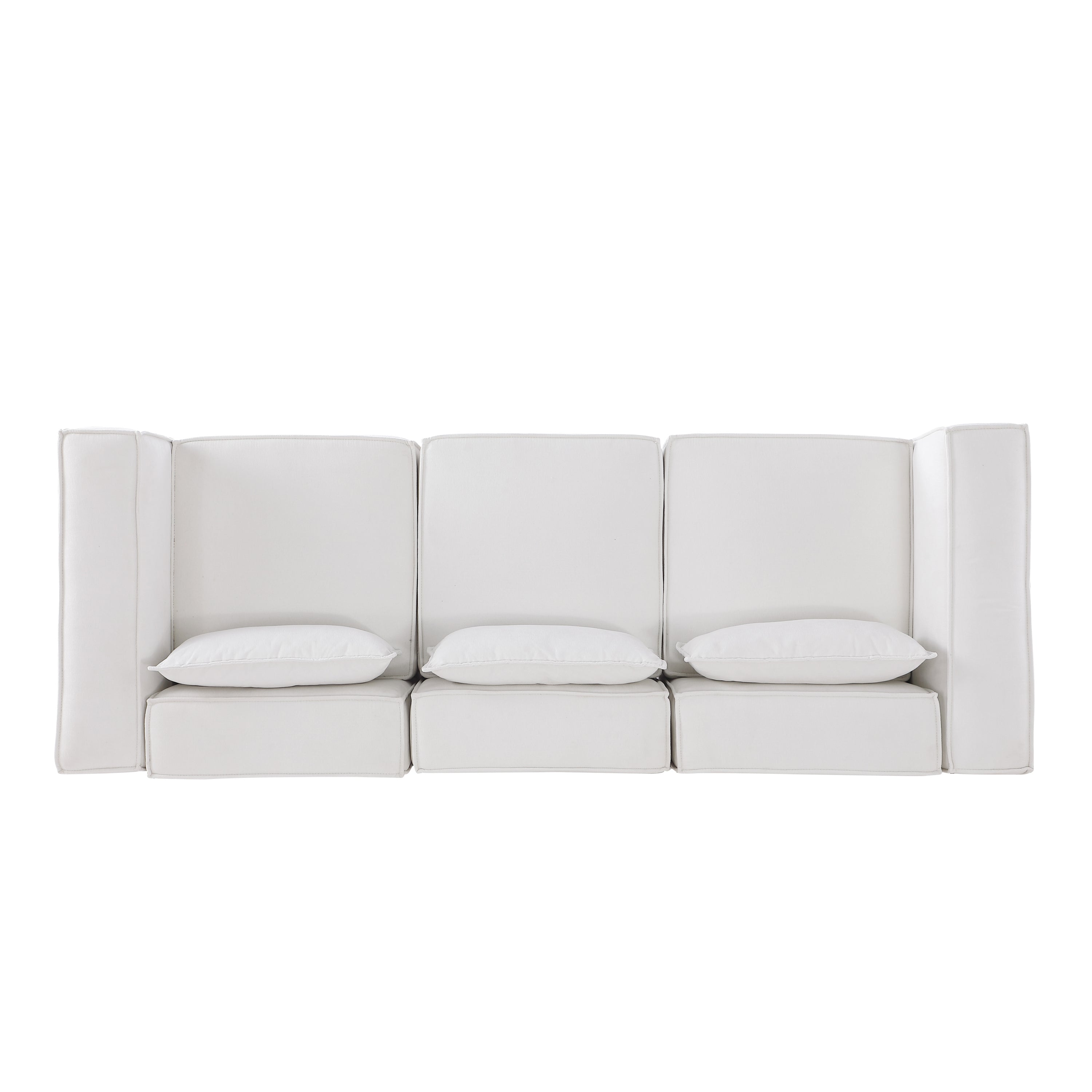 modular sofa   BEIGE  chenille fabric,  simple and grand, the seat and back is very soft. this is also a KNOCK DOWN sofa