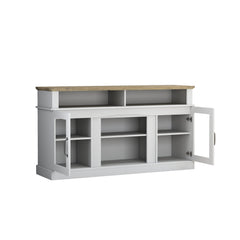 58 Inch TV Stand with Storage Cabinet and Shelves, TV Console Table Entertainment Center for Living Room,Bedroom