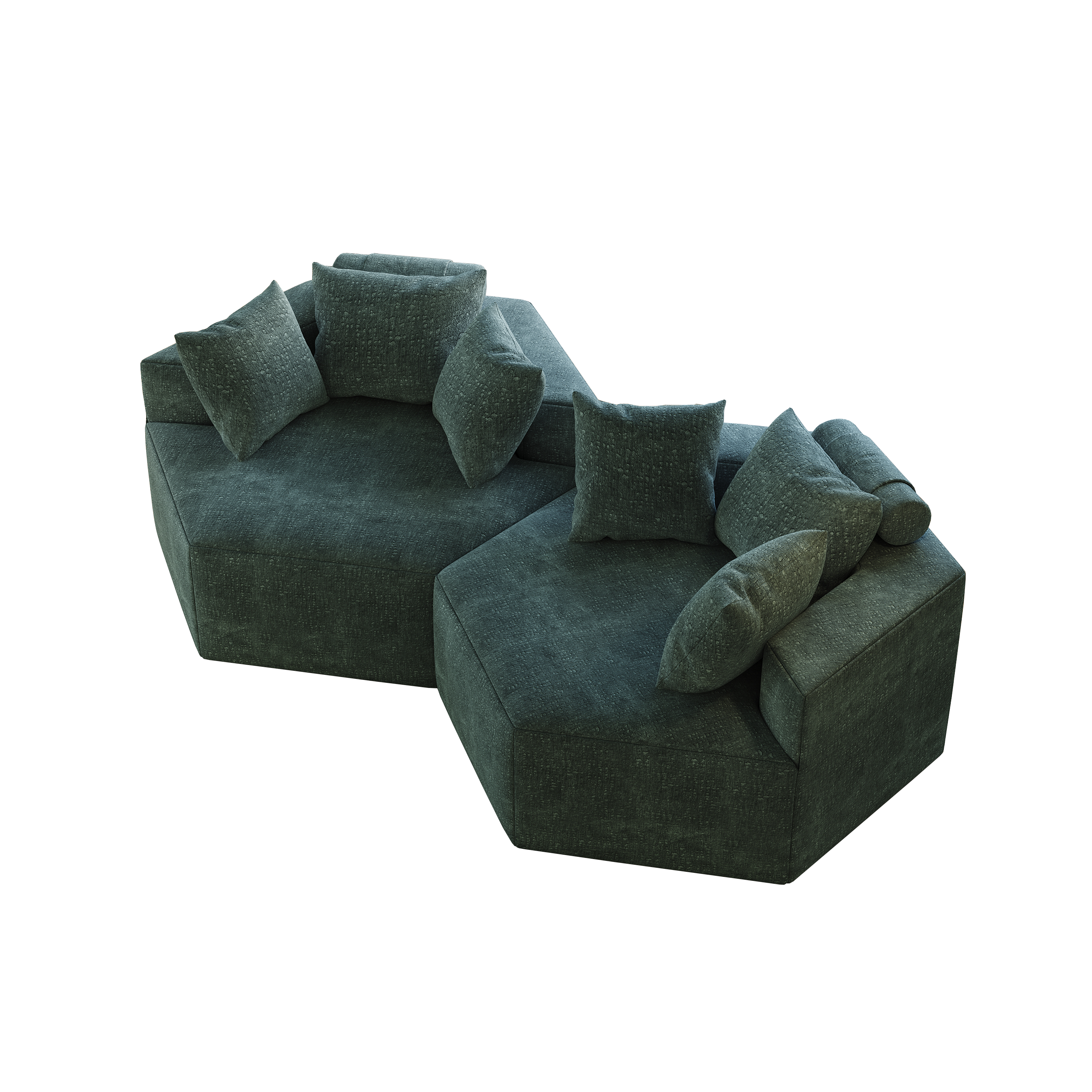 54''L Chenille Sponge single sofa,No Assembly Required,Fluffy Modern Sleeper Chair for Living room, Bedroom, Lounge and Projection Room