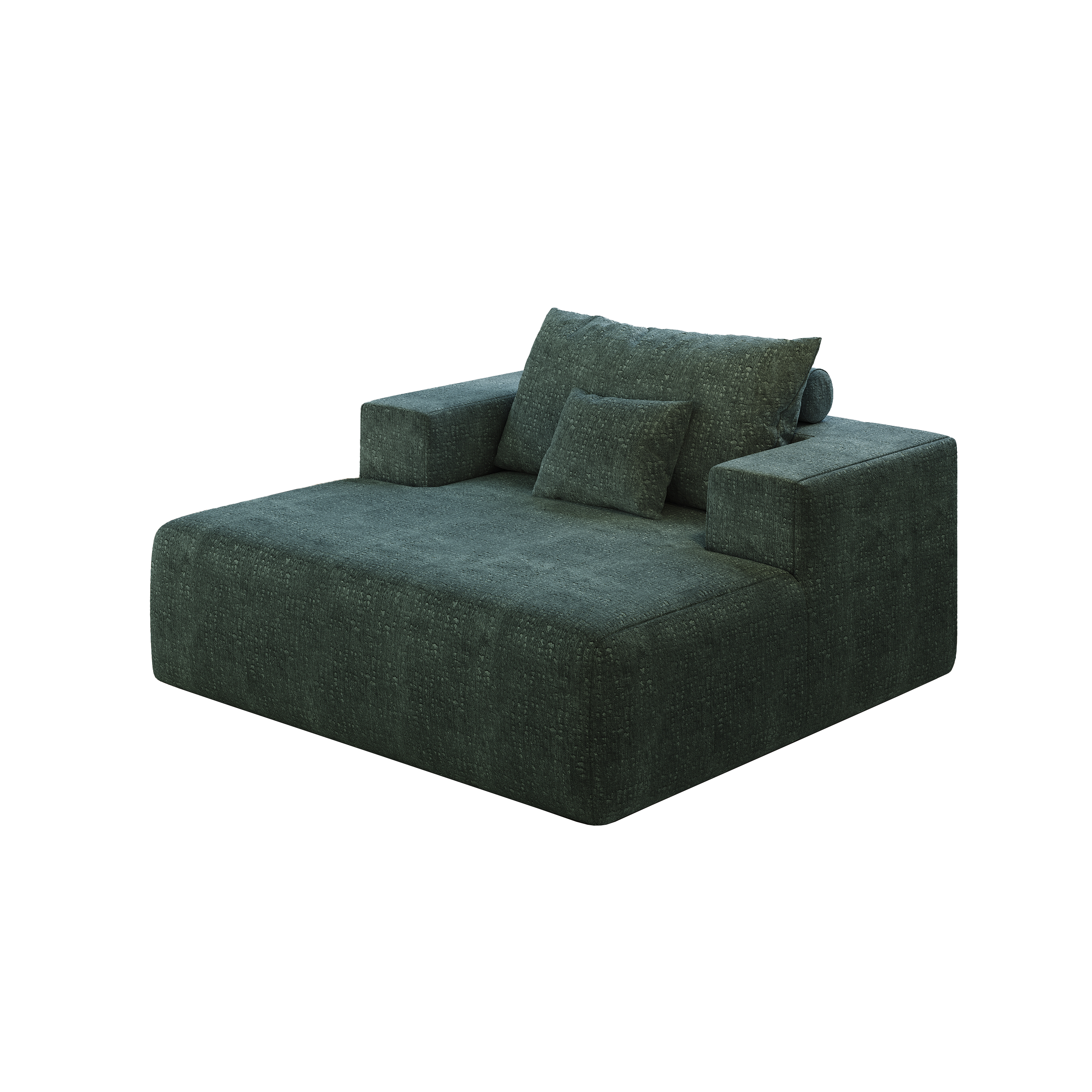 55-inch Chenille Sponge Sofa Lounge Chair,No Assembly Required,Fluffy Modern Sleeper Chair for Indoor Living Room Bedroom
