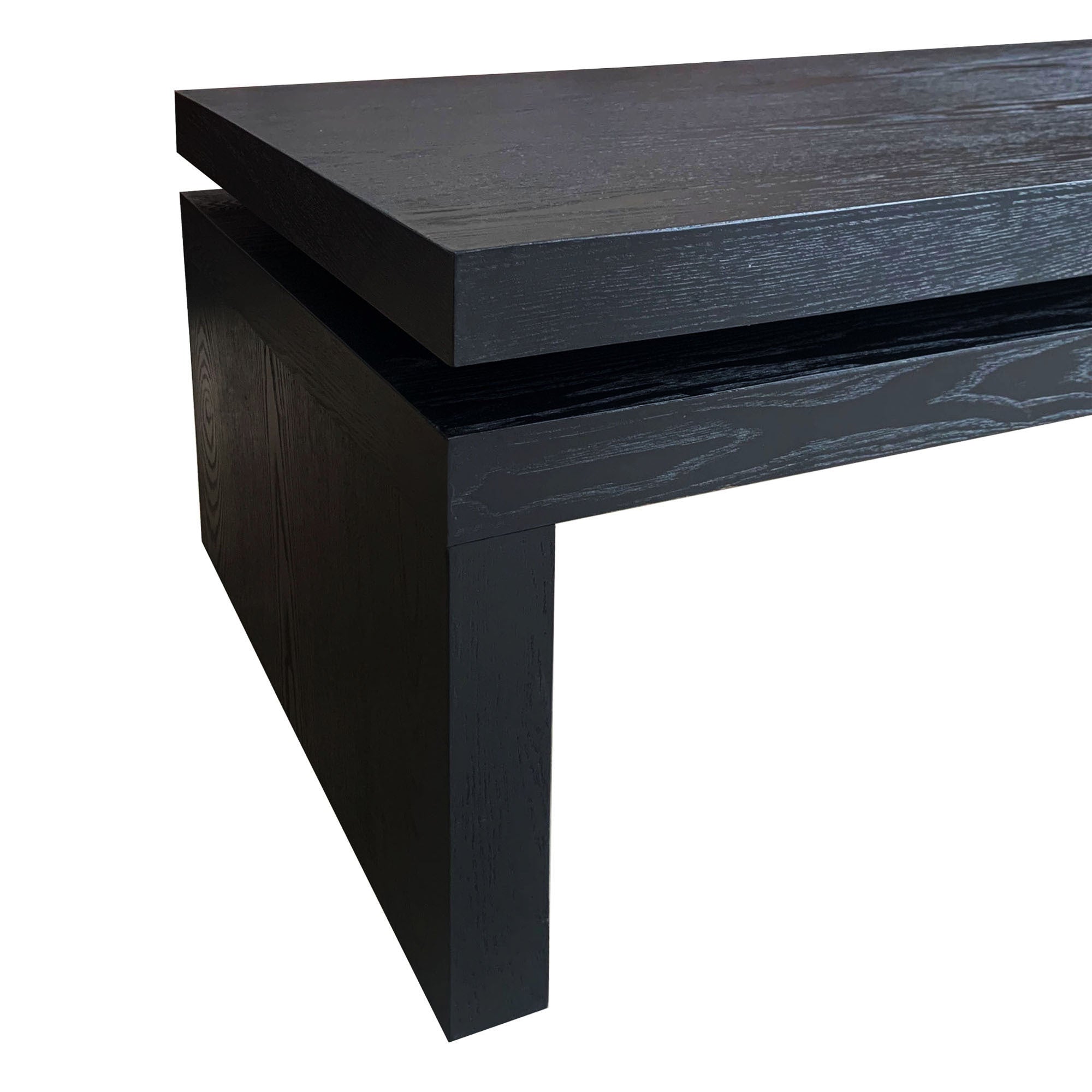 Modern Coffee Table, Black Wooden Coffee Table, Rectangle Cocktail Tea Table for Living Room, 47.6" L* 23.6" W * 16.3" H