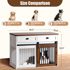 Heavy Duty Furniture style dog cage wooden dog cage double door dog cage side cabinet dog cage Dog crate (44 1/2"W *23"D *33 1/4"H)