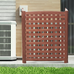 Brown Cedar AC Fence Screen – 3-Panel Privacy Enclosure for AC & Trash (32"W x 38"H)