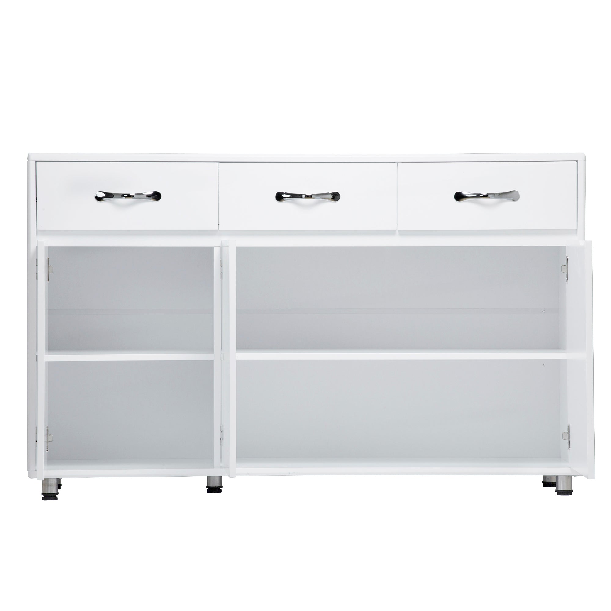 52.6" White Cabinet with Doors & Drawers for Storage - Minimalistic Design for All Your Room