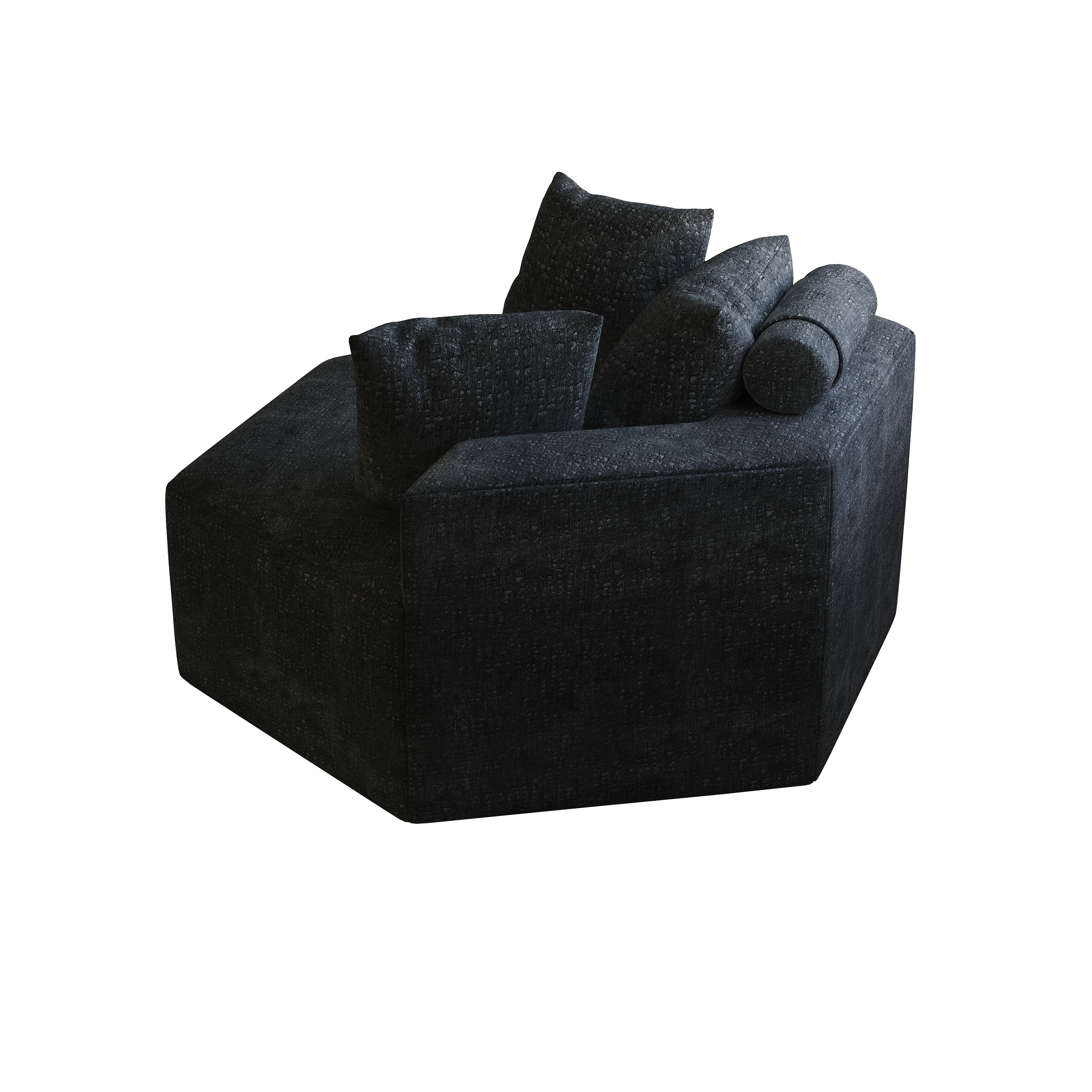54''L Chenille Sponge single sofa,No Assembly Required,Fluffy Modern Sleeper Chair for Living room, Bedroom, Lounge and Projection Room