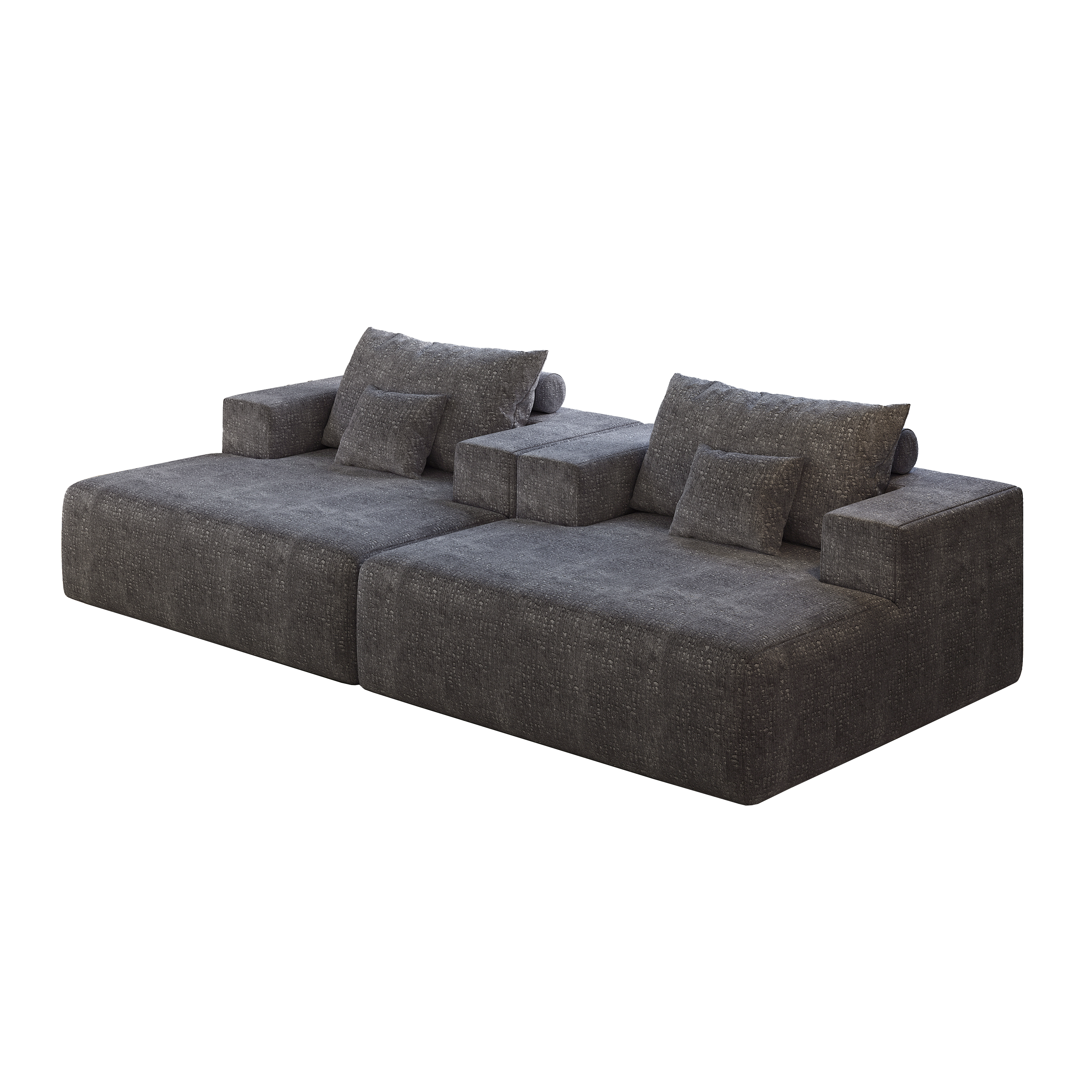 55-inch Chenille Sponge Sofa Lounge Chair,No Assembly Required,Fluffy Modern Sleeper Chair for Indoor Living Room Bedroom