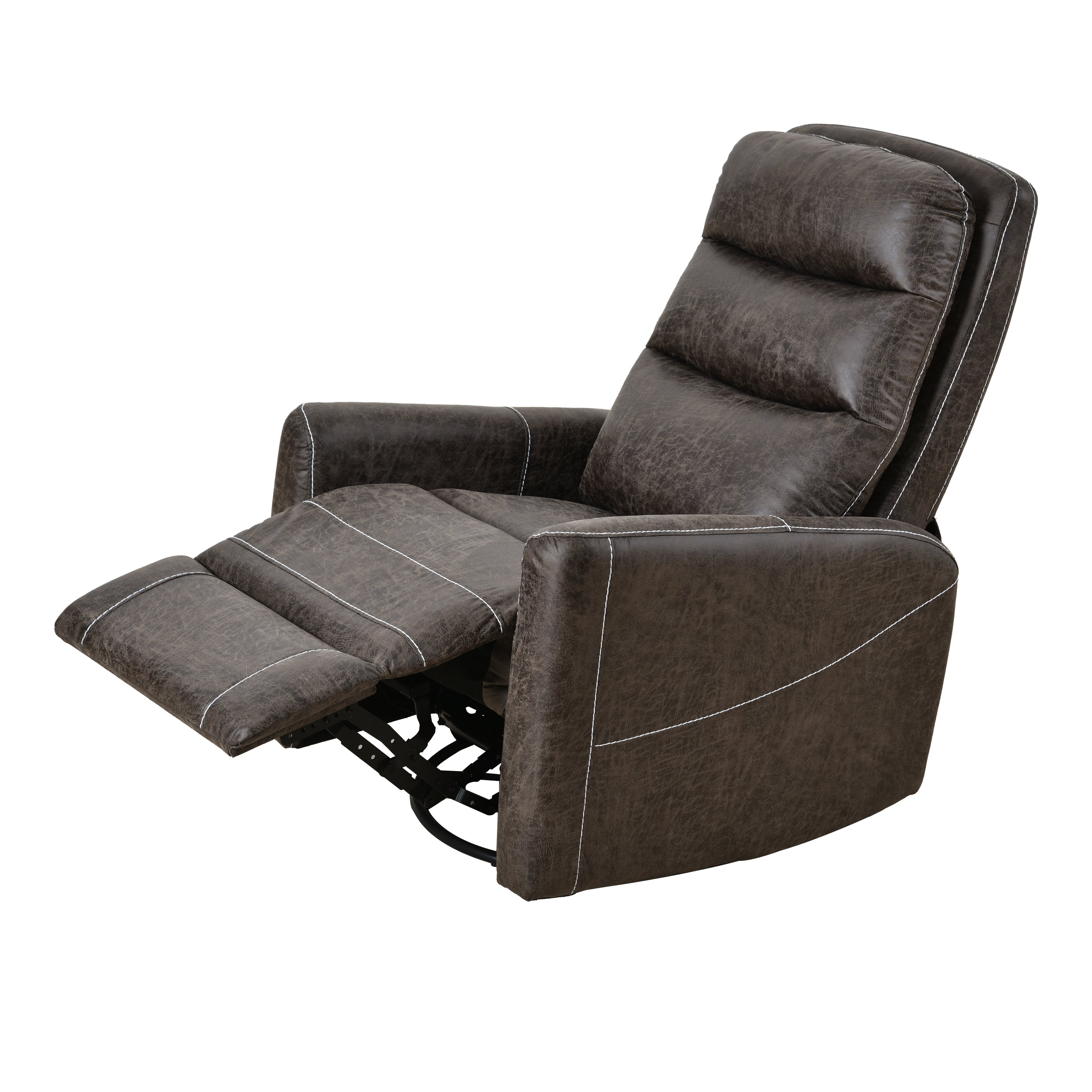 Swivel Rocker Recliner Chair, Manual Glider for Nursery – Brown