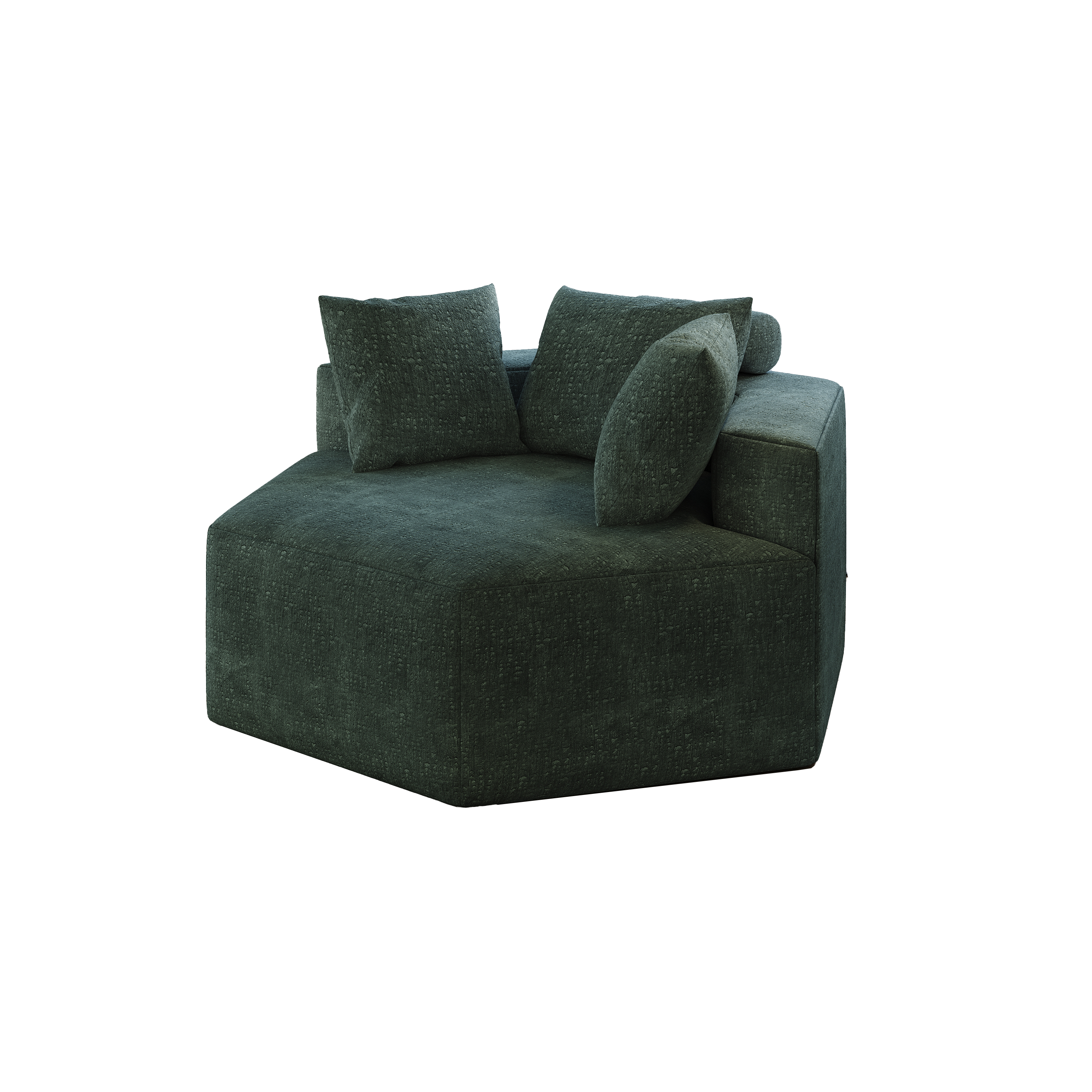 54''L Chenille Sponge single sofa,No Assembly Required,Fluffy Modern Sleeper Chair for Living room, Bedroom, Lounge and Projection Room
