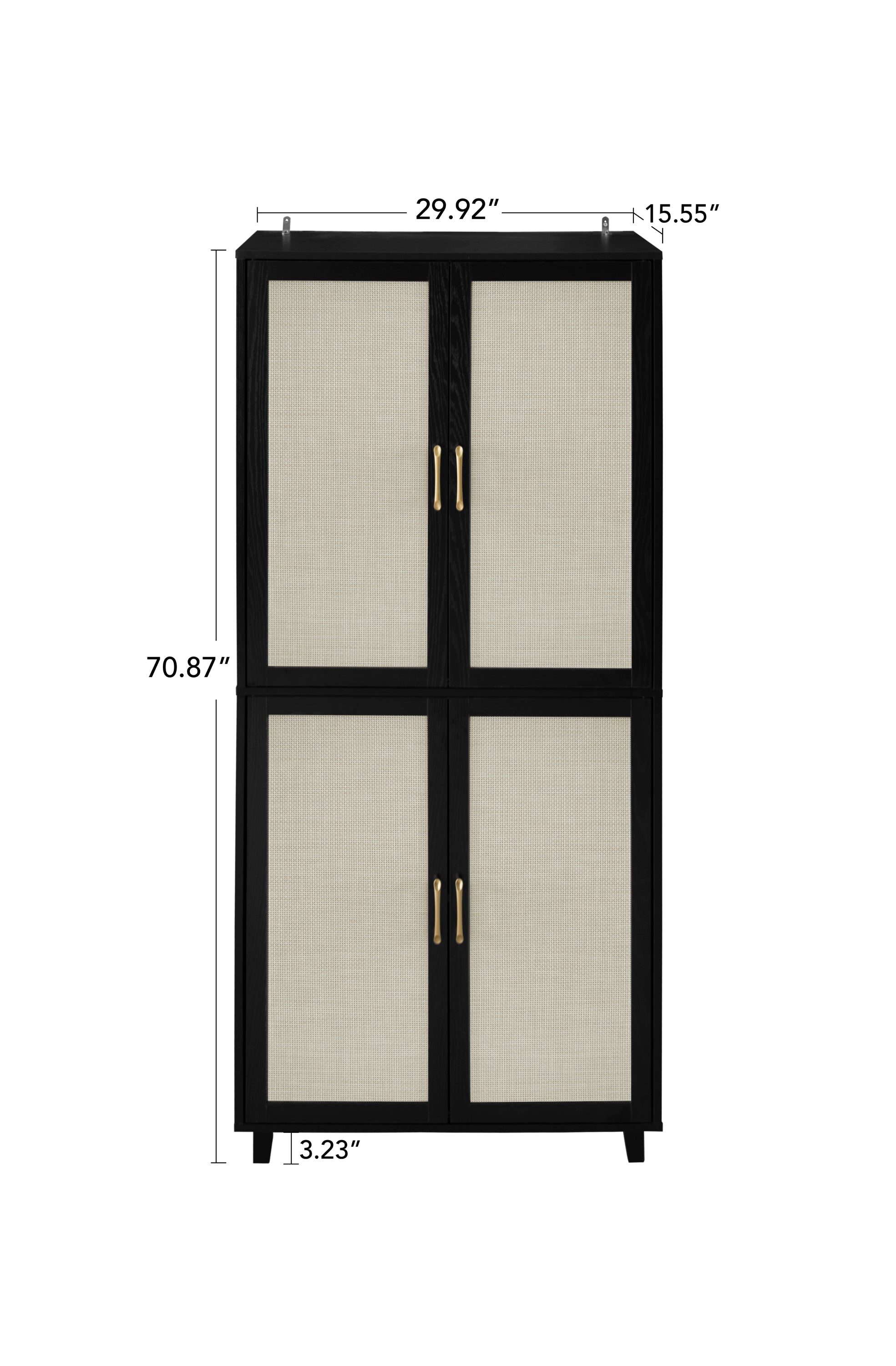 4 Door Cabinet, with 4 Adjustable Inner Shelves, Storage Cabinet