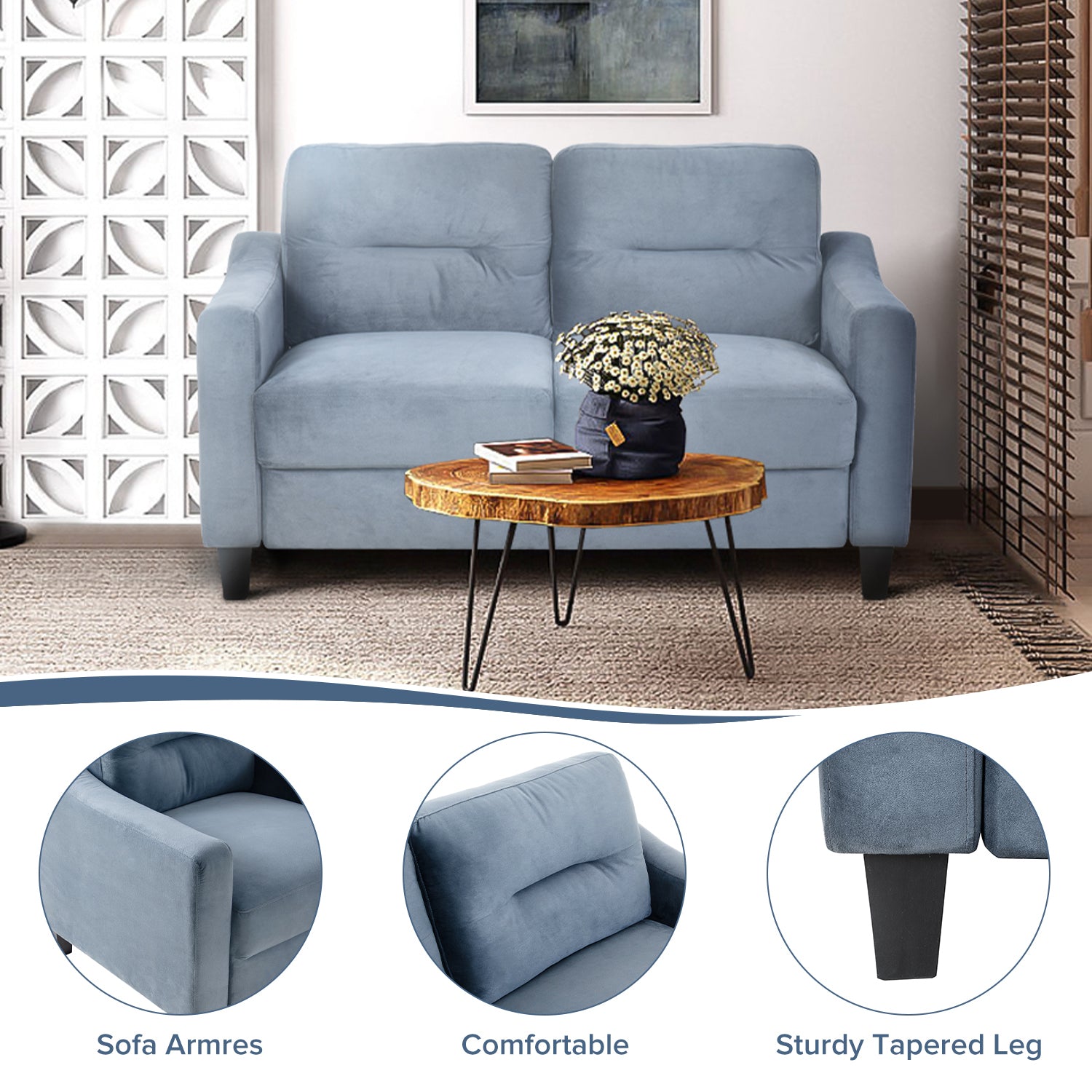 Comfy Sectional Sofa Set for Home, Office & Small Apartments