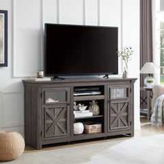 2 Door Farmhouse  TV Stand Barn Design with Large Barn Inspired Home Entertainment Console