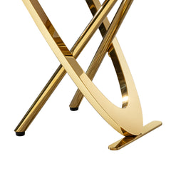 Square Marble Side Table, Gold Stainless Steel Base