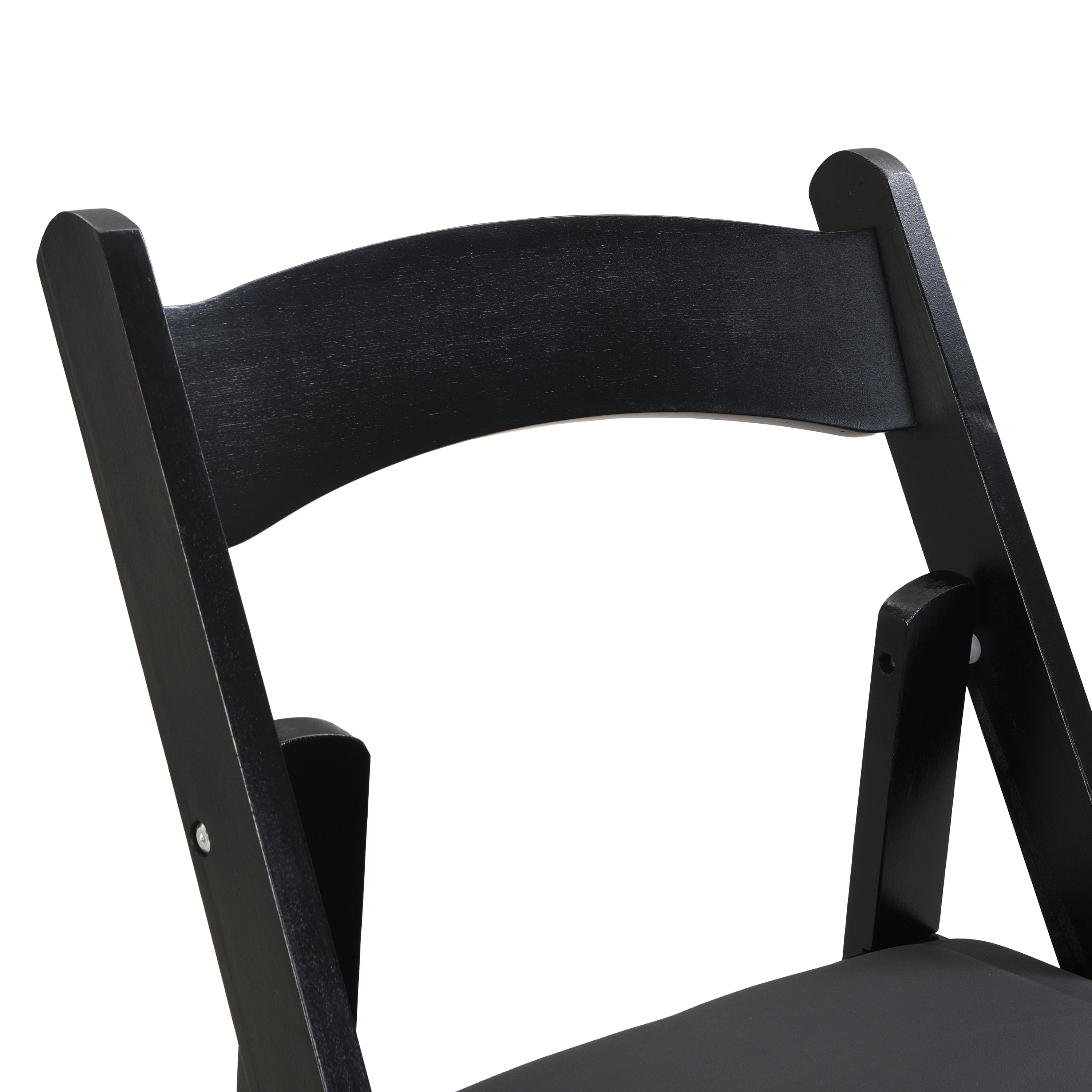 Upholstered folding  chair, space saving,,easy to carry, 4PCS,Black cushion/Black shelf,Dining room