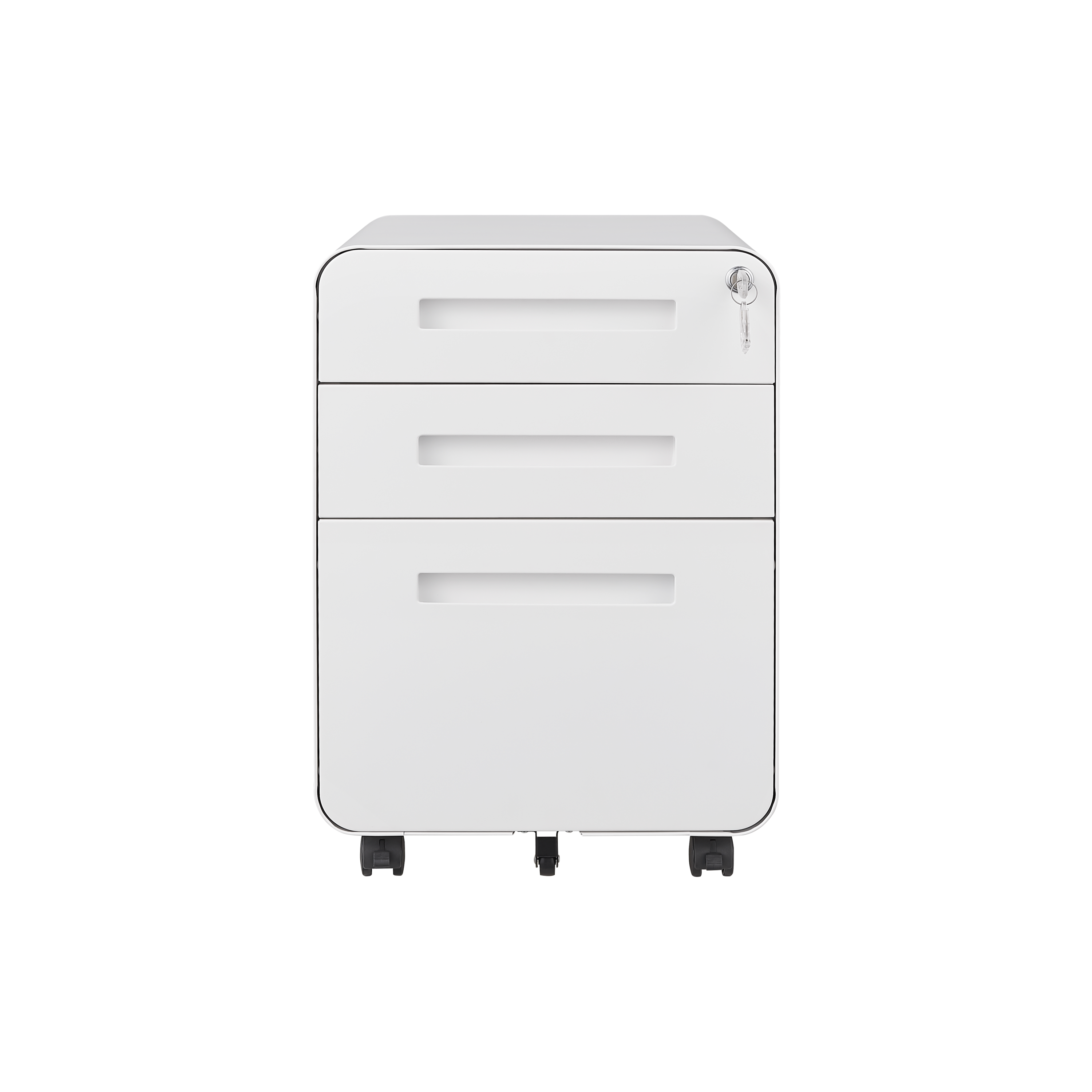 3 Drawer Mobile File Cabinet Under Desk Office,Simple Style Versatile Storage Cabinet for Legal/Letter/A4 Files, 5 Wheel Design Anti-Tilting Cold Rolled Steel Waterproof Moisture-Proof White