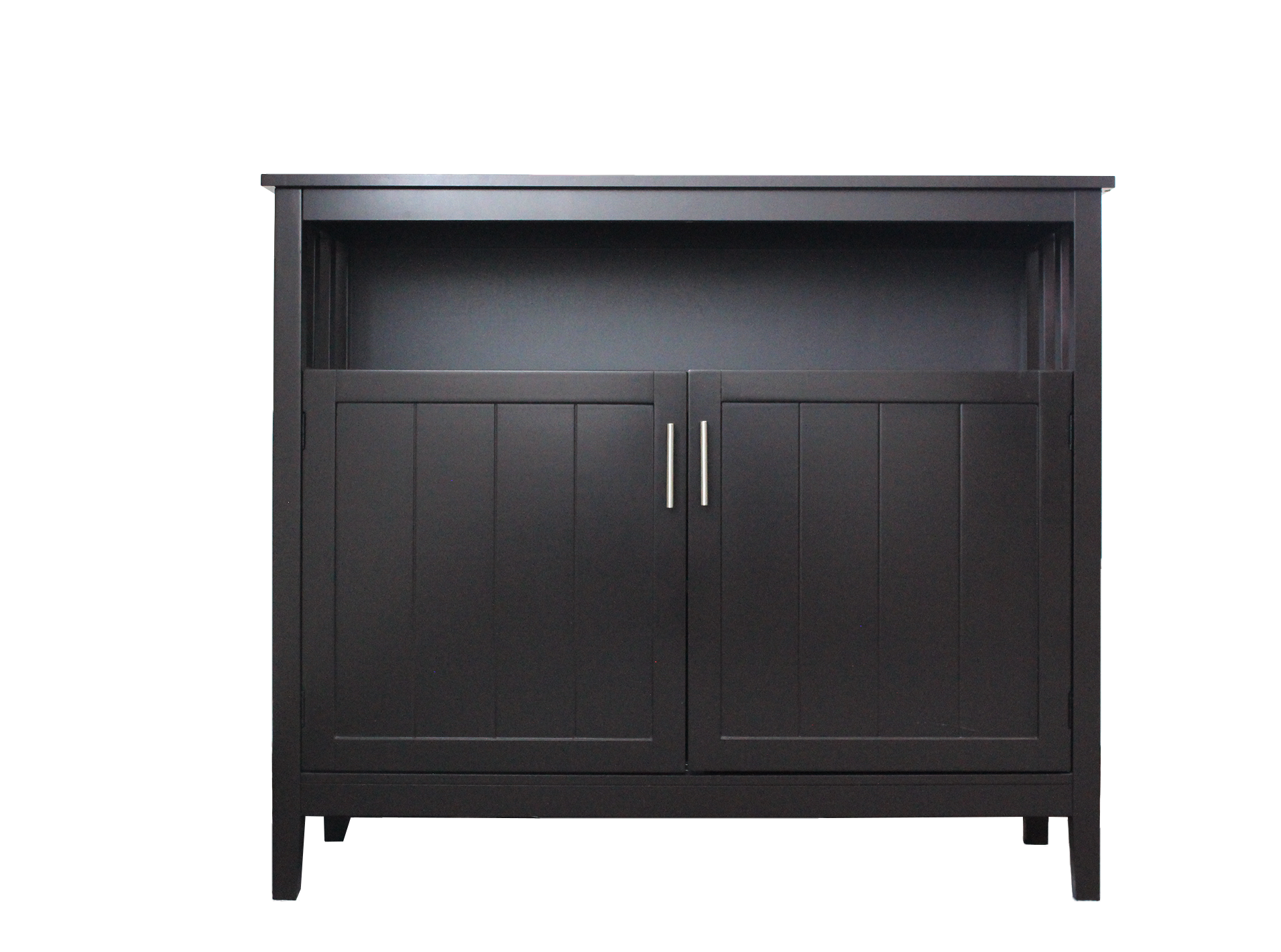 40" Brown MDF Sideboard with Doors for Storage - Ideal Buffet Design for Dining Room