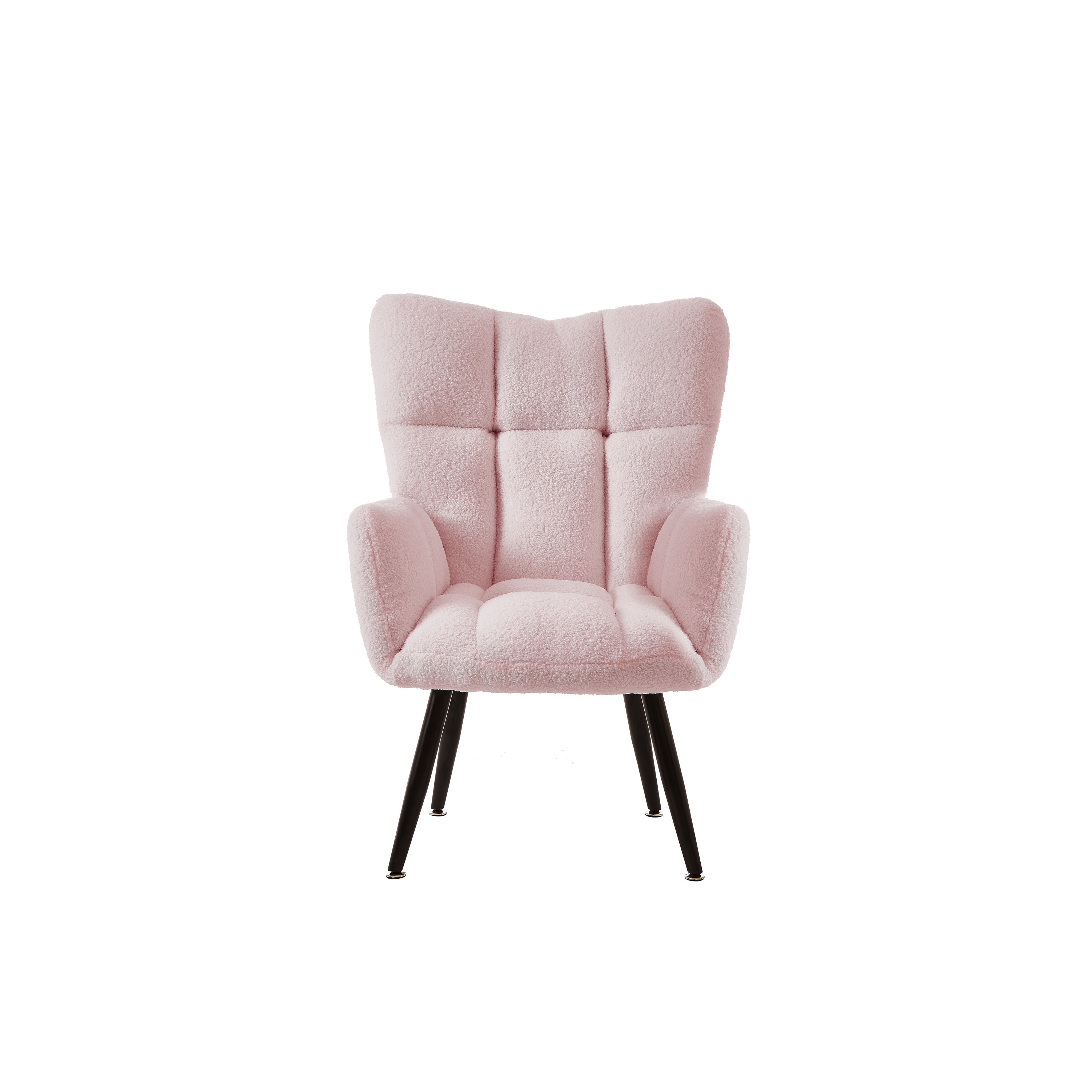 Modern Single Sofa Armchair with High Backrest Comfy Reading Chair for Small Spaces/Living Room/Bedroom/Apartment (COLOR:PINK)