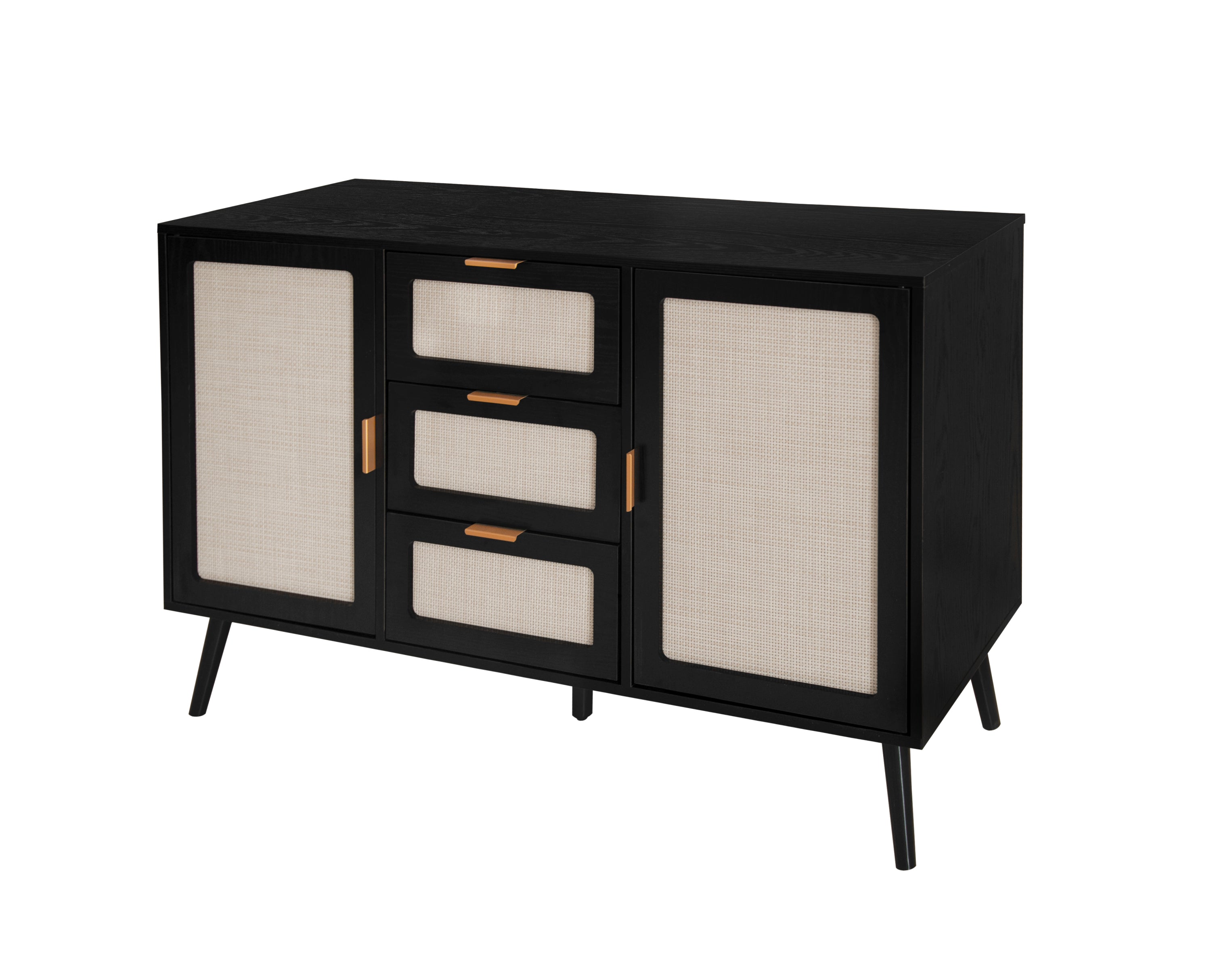 2 Door 3 Drawer Cabinet, Accent Storage Cabinet, Suitable for Living Room, Bedroom, Dining Room, Study