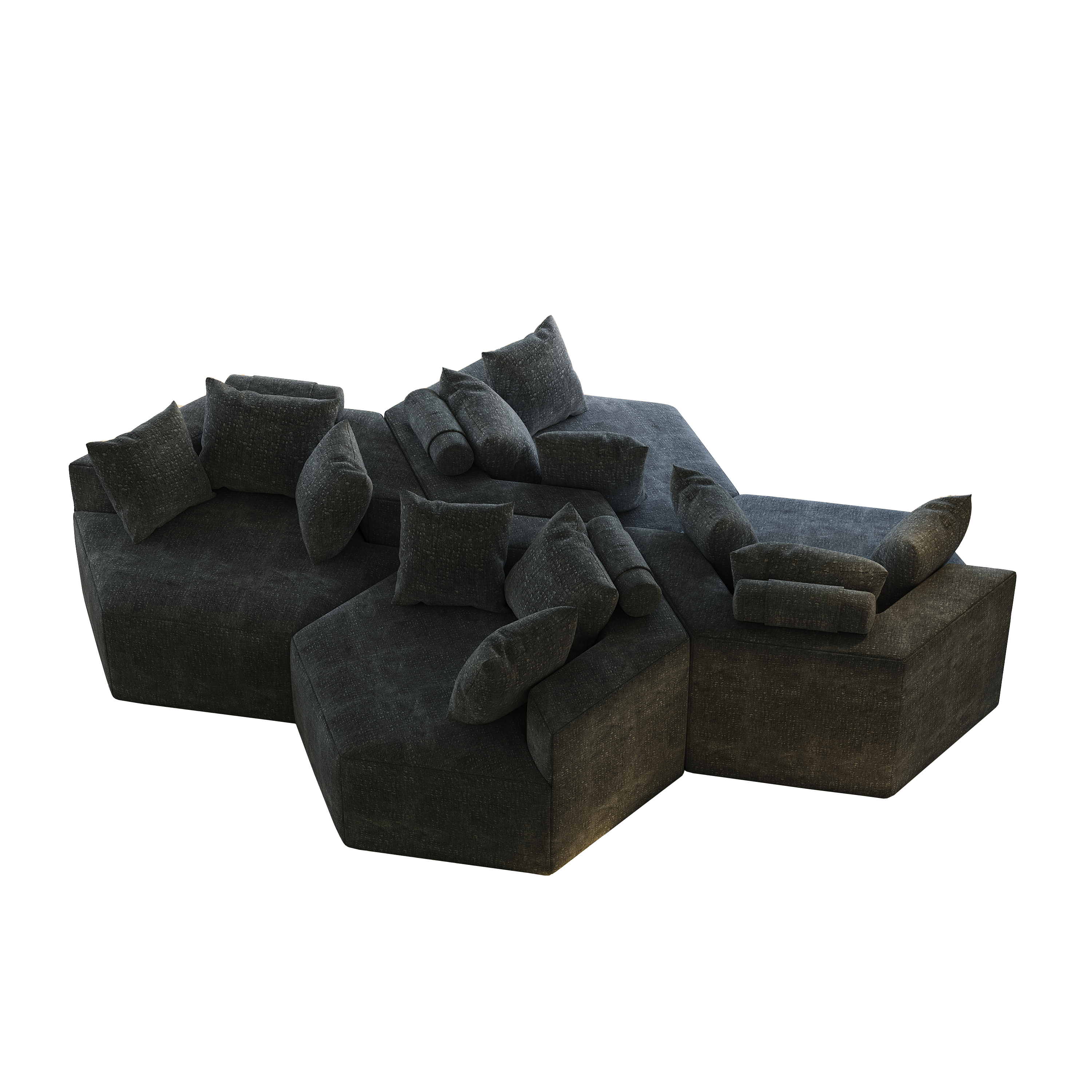 54''L Chenille Sponge single sofa,No Assembly Required,Fluffy Modern Sleeper Chair for Living room, Bedroom, Lounge and Projection Room