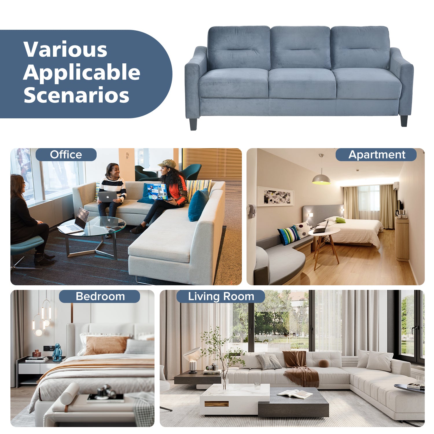 Comfy Sectional Sofa for Small Spaces, Home, or Office Use