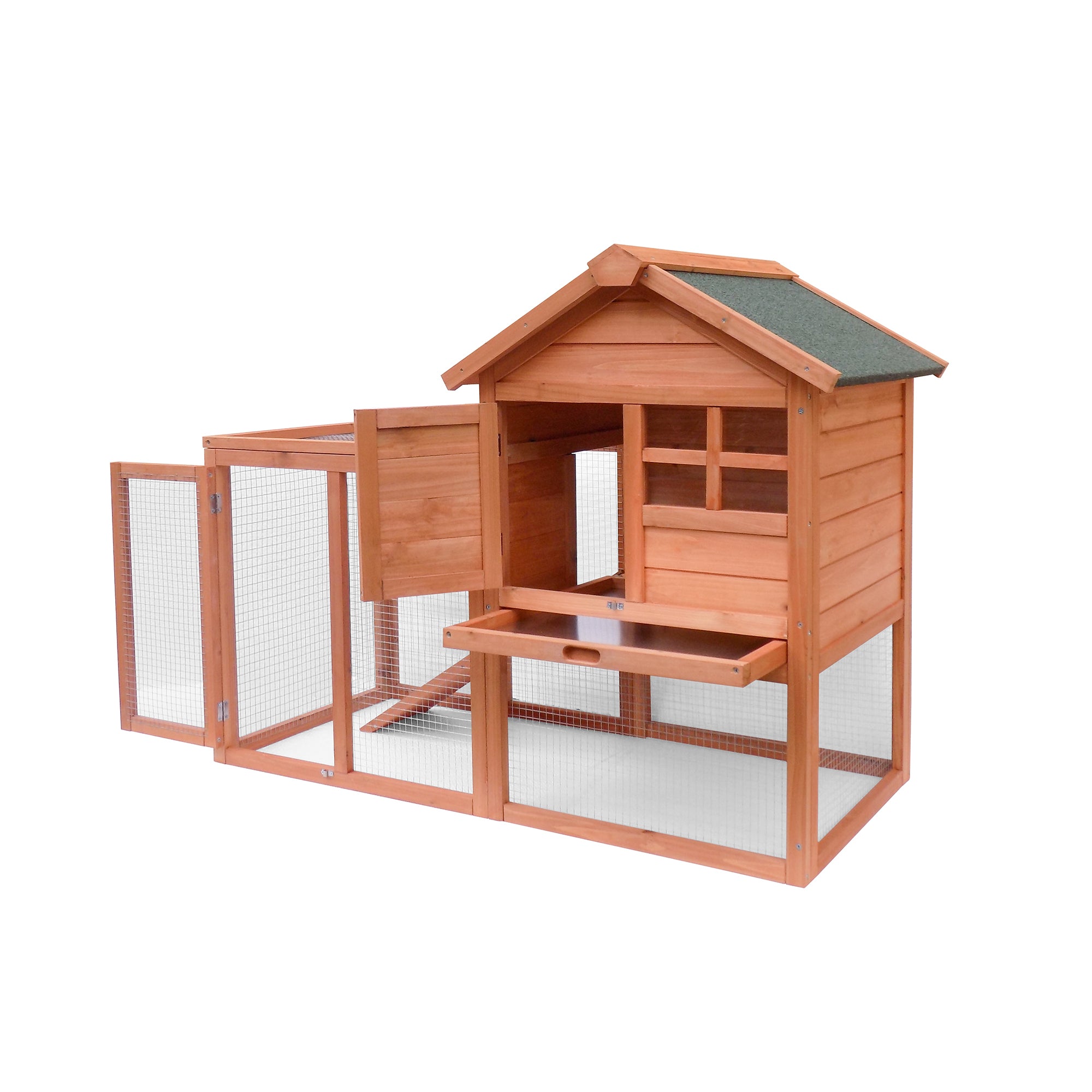 Easily Assembled Wooden Rabbit Hutch & Chicken Coop for Pets