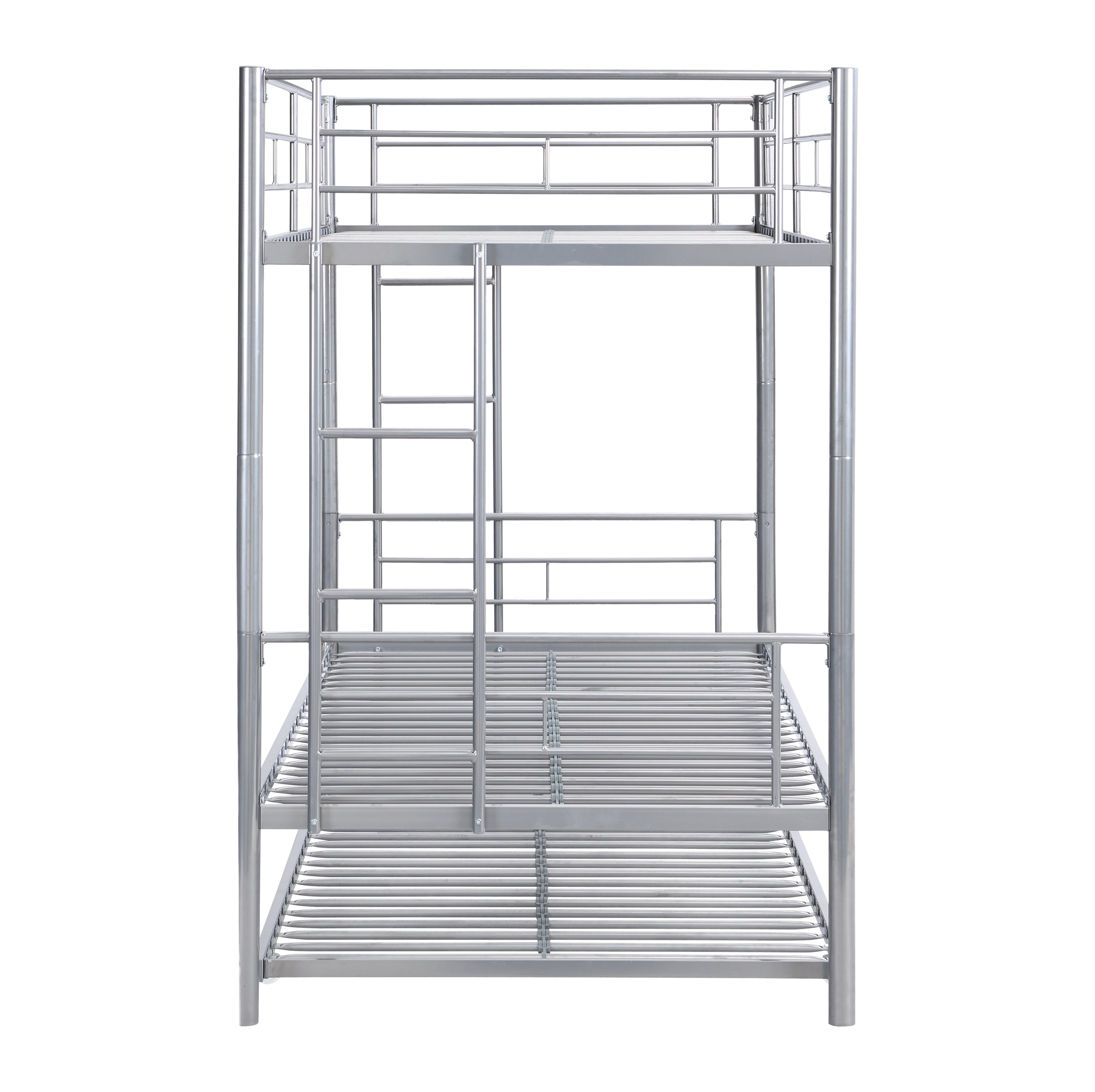 METAL BUNK BED WITH TRUNDLE  SILVER