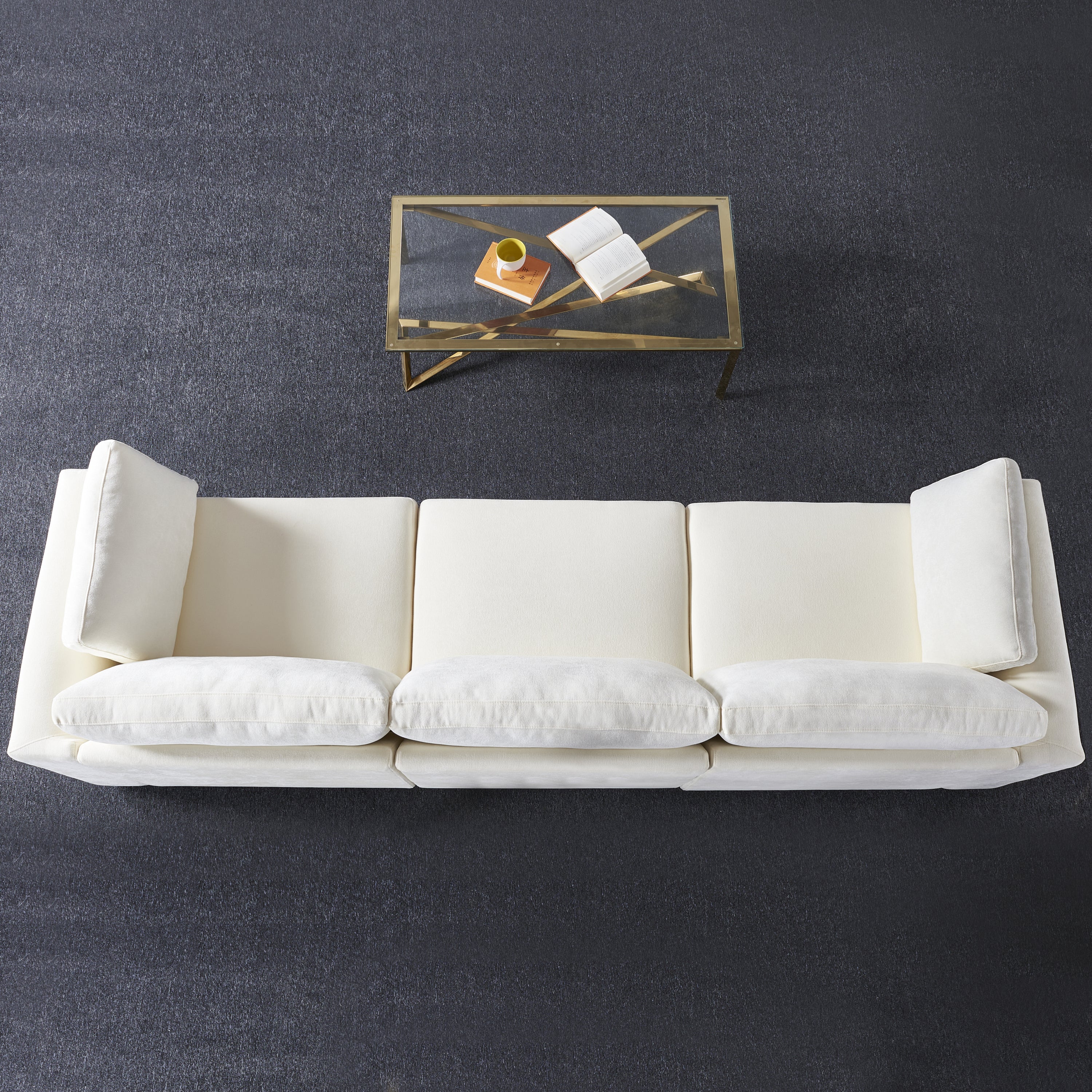 modular sofa white chenille fabric,  simple and grand, the seat and back is very soft. this is also a KNOCK DOWN sofa