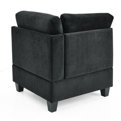 Corner Sofa for Modular Sectional,Black Velvet (31.5"x31.5"x36.5")