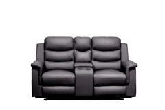 Reclining Loveseat with Middle Console Slipcover,  Stretch Loveseat Reclining Sofa Covers (BLACK, 2 Seat Recliner Cover with Console)