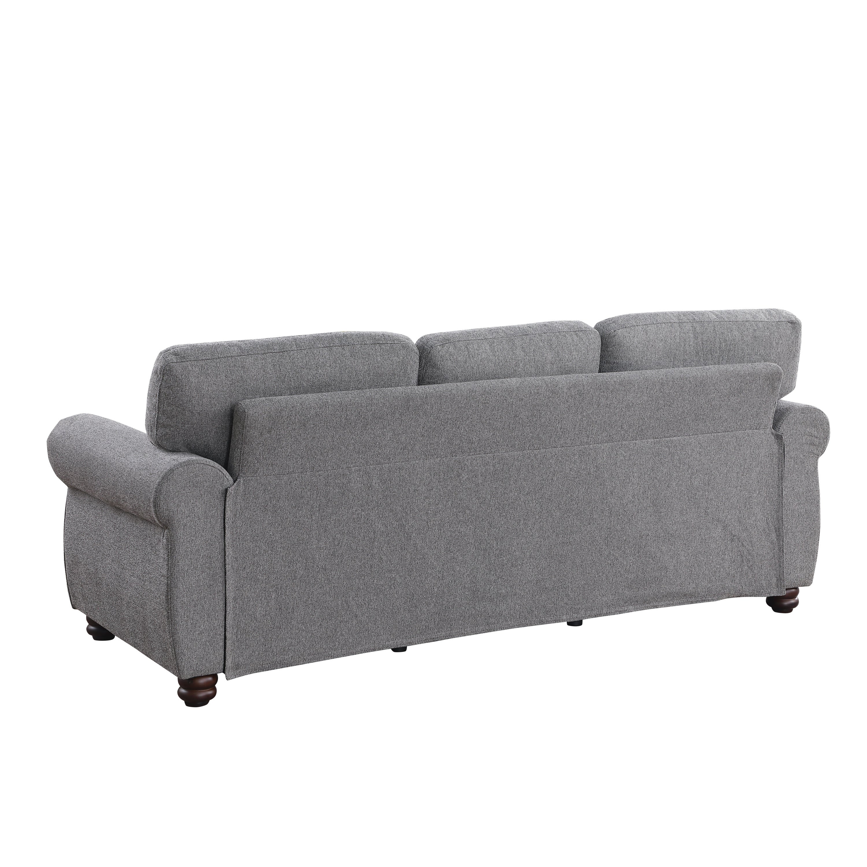 3-Seater Dark Gray Chenille Sofa