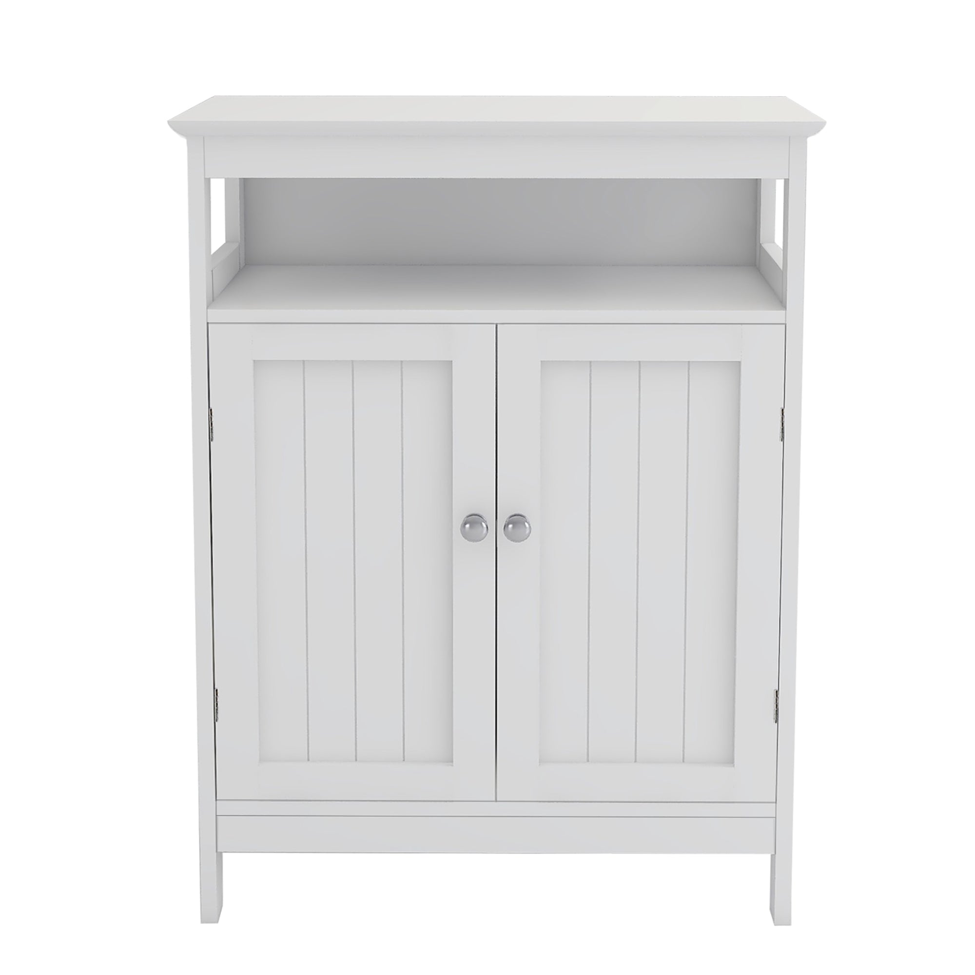 Modern White Bathroom Standing Storage Cabinet With Double Doors for Storage