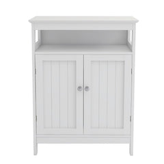 Modern White Bathroom Standing Storage Cabinet With Double Doors for Storage