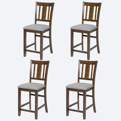 Dining Room Furniture Counter Height Chairs Set  for 4, Kitchen Chair with Padded Seat, Walnut