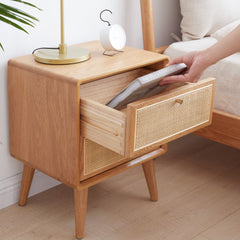 15.75" Solid Wood Nightstand with 2 Drawers for Storage - Perfect Design for Living Room or Bedroom