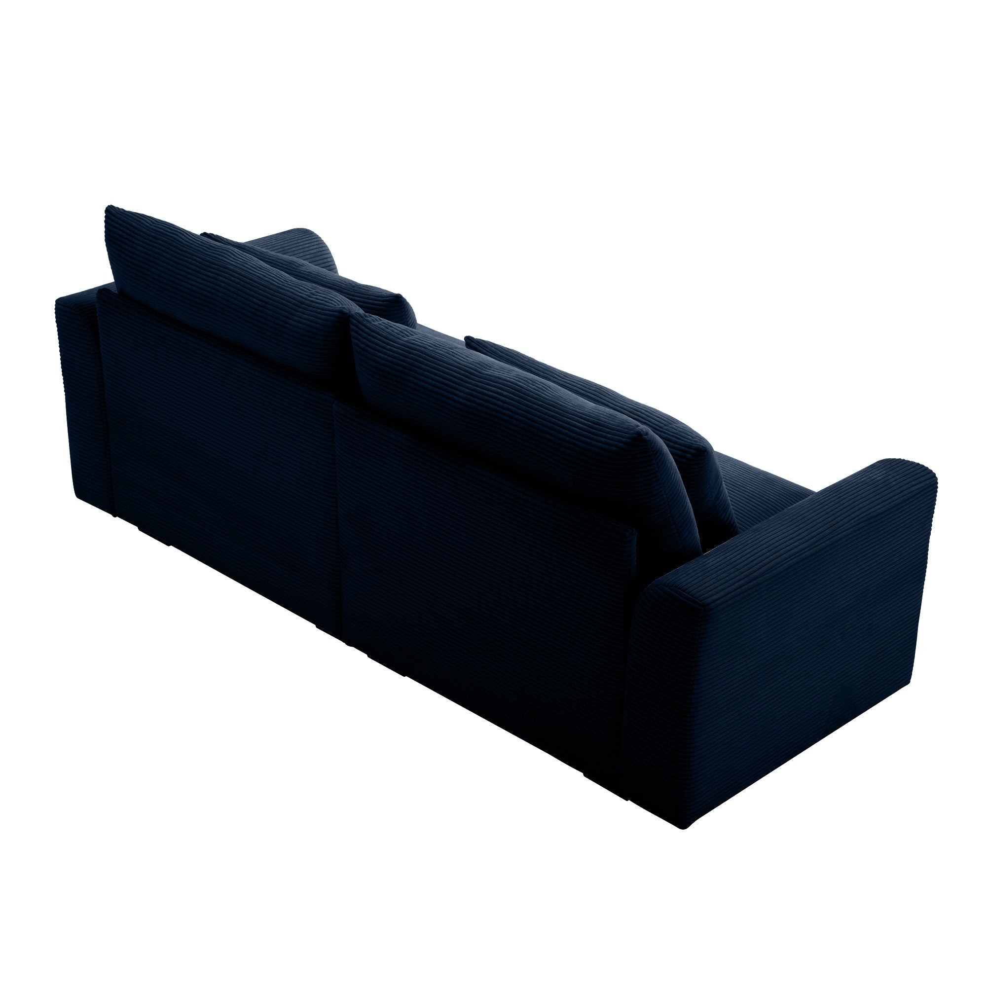 Modern Sofa 2 Seater Corduroy Fabric Sofa with Armrests for Apartment Living Room, Bule