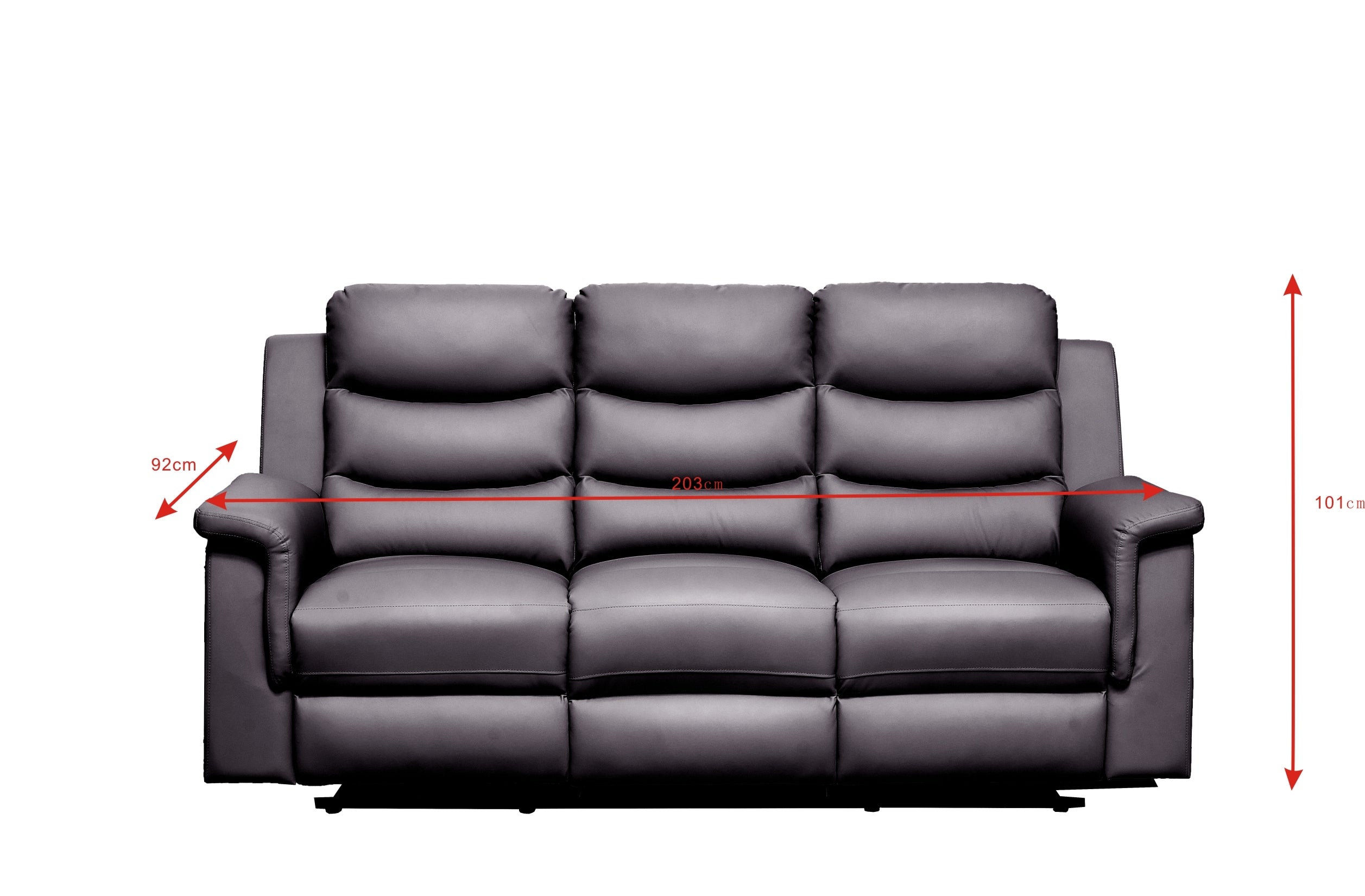 Reclining sofa with Middle Console Slipcover,  Stretch 3 seat Reclining Sofa Covers (BLACK, 3 Seat Recliner Cover with Console)  BLACK  faux Leather