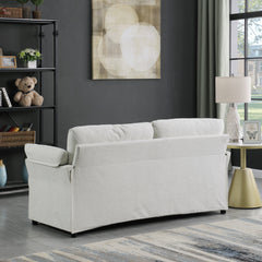 Beige Loveseat Chenille Sofa for Living Room