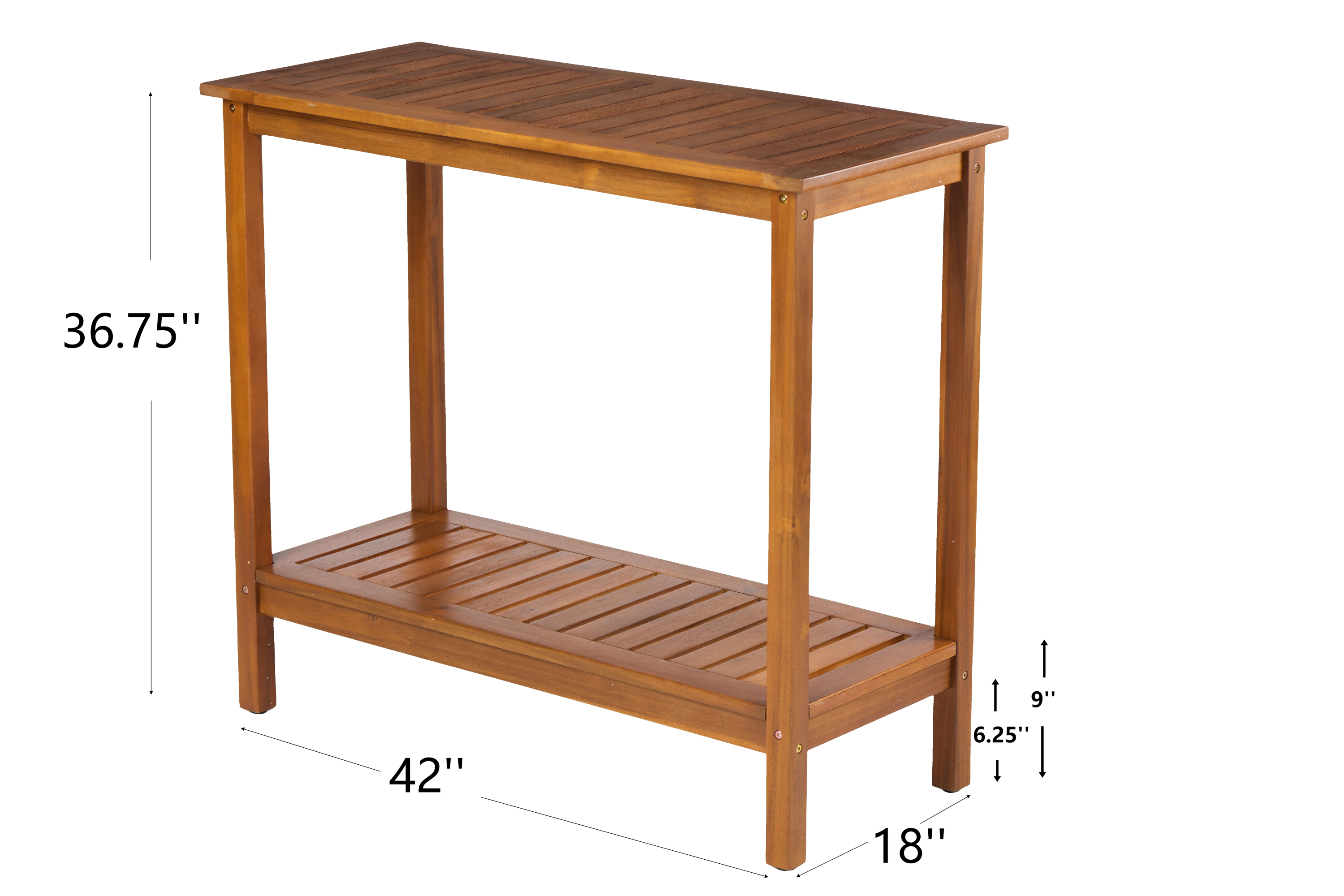 Wooden Workstation for Garden Balcony Garage,  Acacia Console Potting Table Light Brown