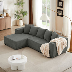 Chenille L-Shaped Sectional Sofa Set,Minimalist Style Modular Sectional Sofa, Luxury Chenille Fabric Cloud Couch for Living Room