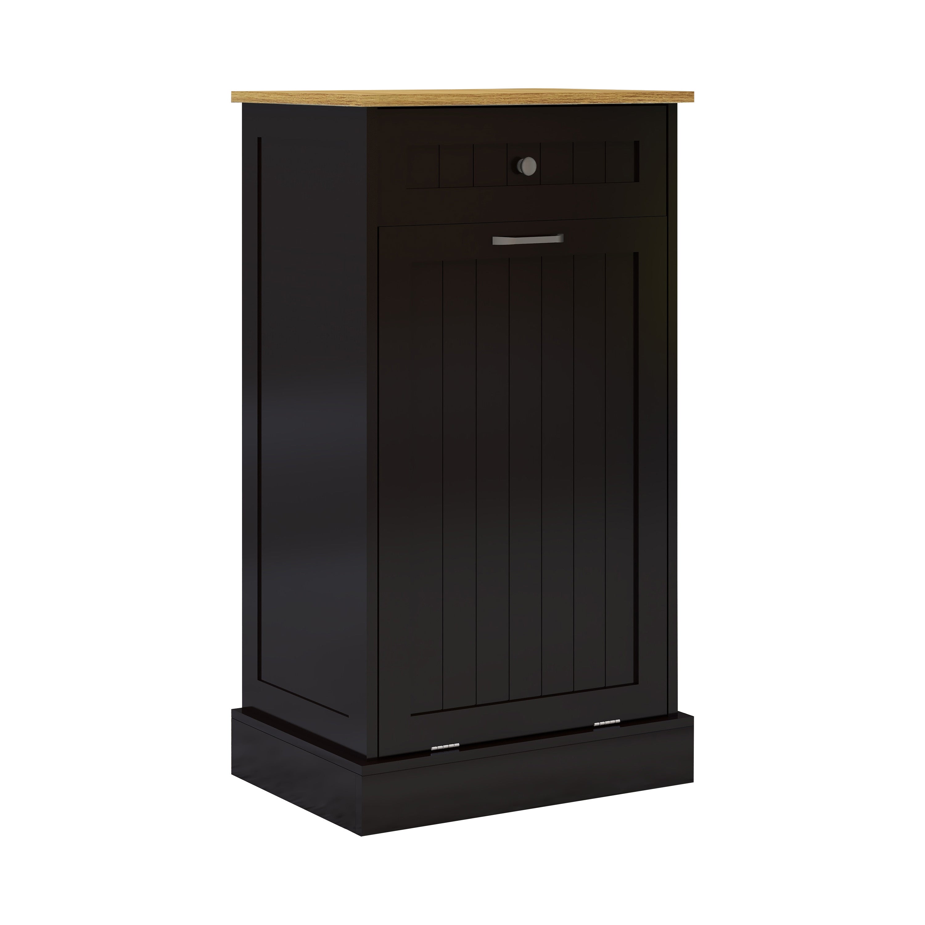 One Drawers and One-Compartment Tilt-Out Trash Cabinet Kitchen Trash Cabinet-Black